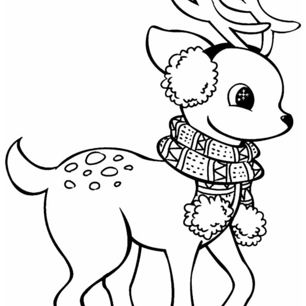 Desenho para Colorir Rena