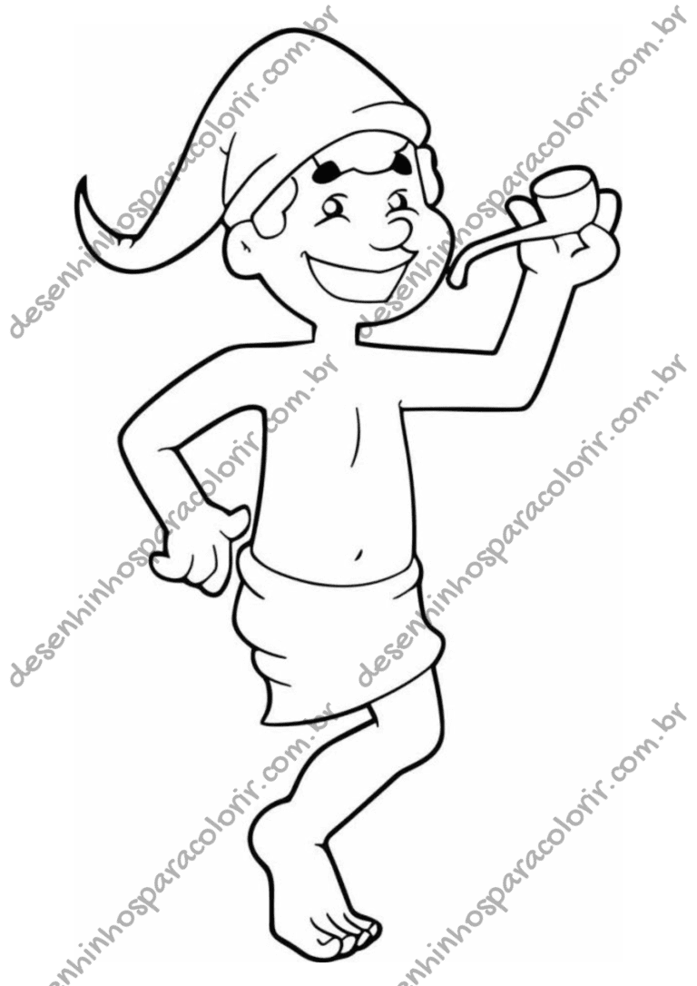 Desenho para Colorir Saci Pererê