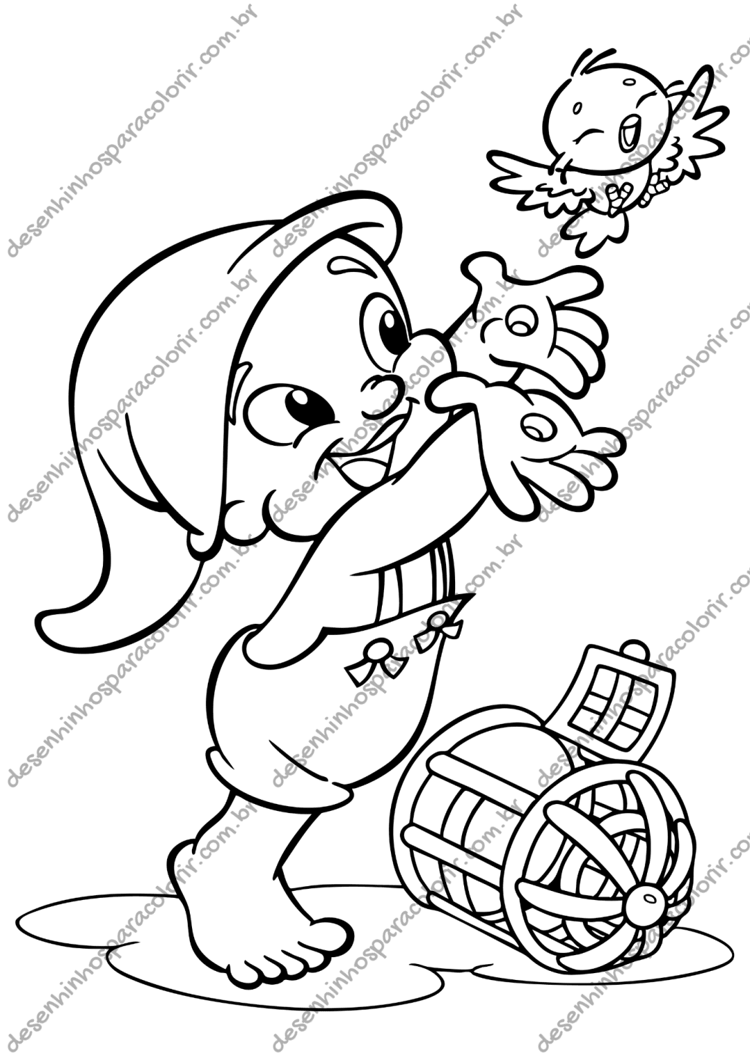Desenho para Colorir Saci Pererê