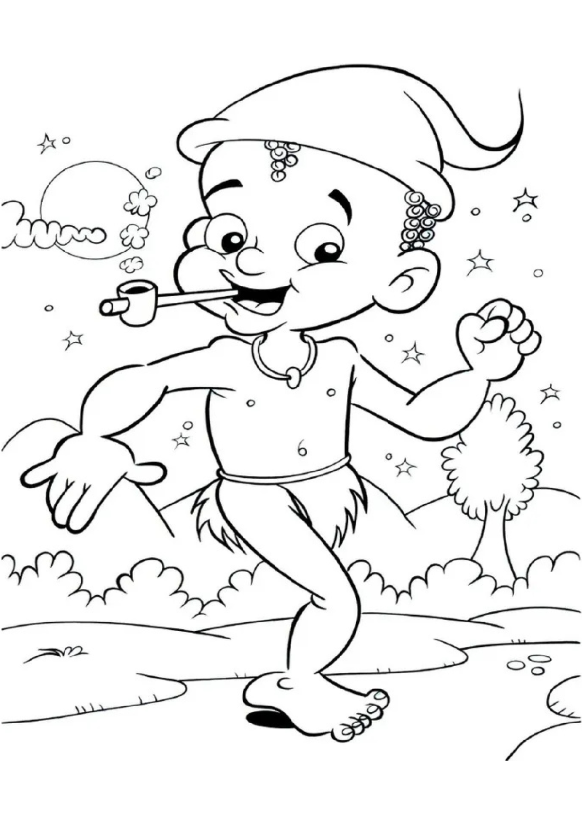 Desenho para Colorir Saci Pererê