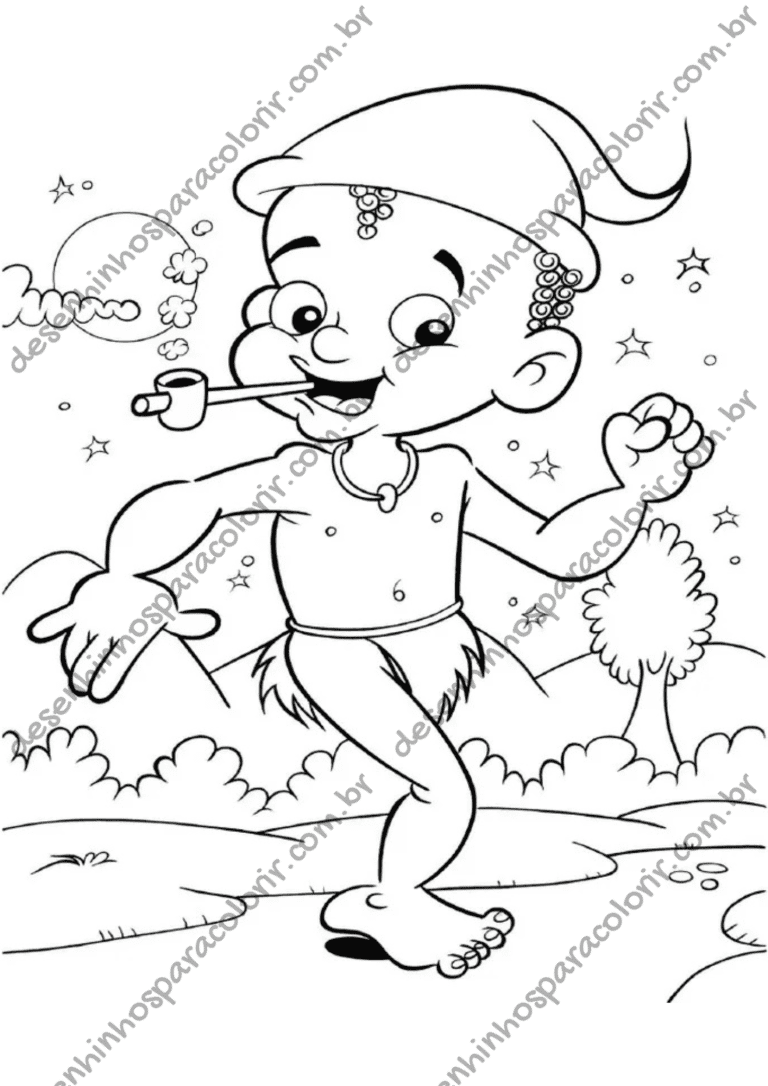 Desenho para Colorir Saci Pererê