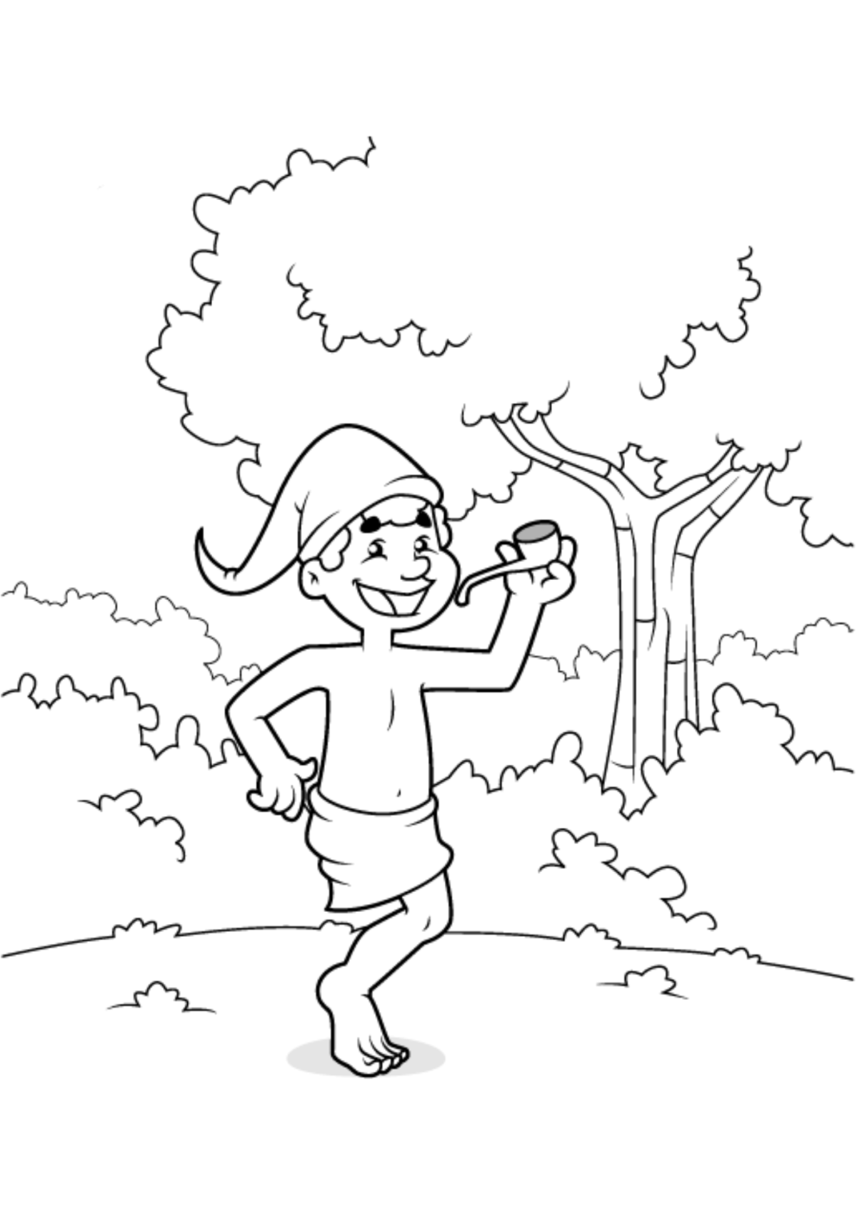 Desenho para Colorir Saci Pererê