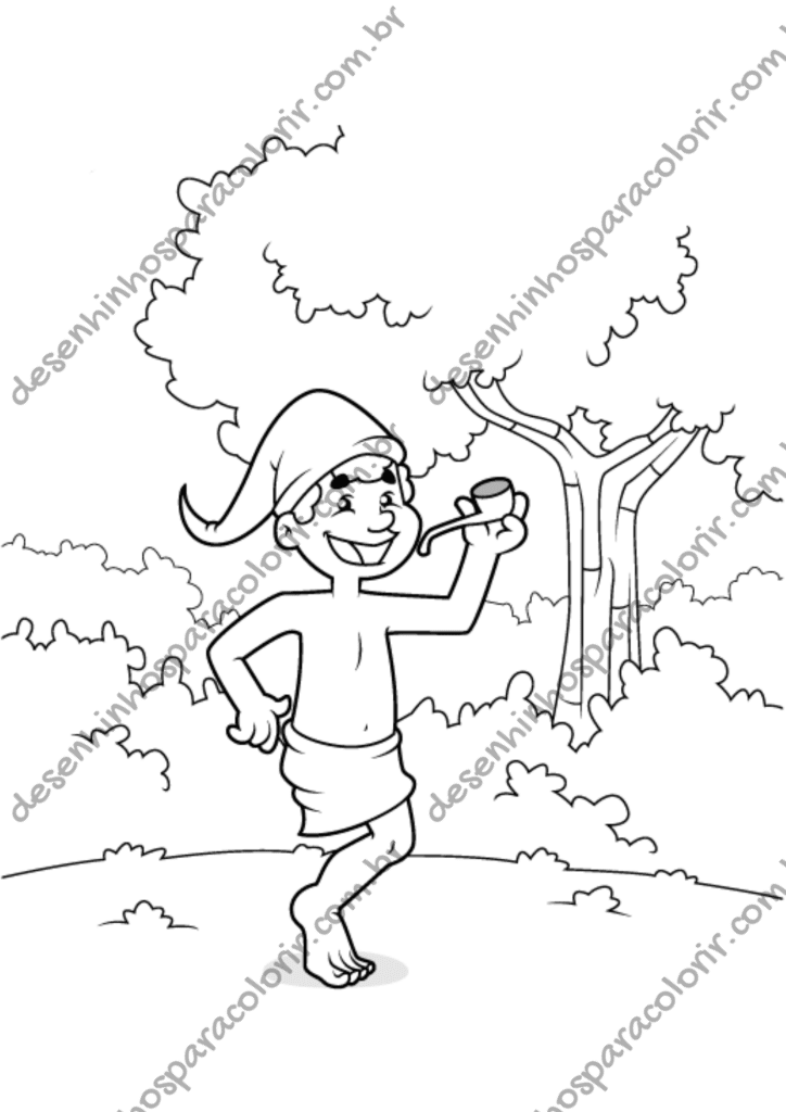Desenho para Colorir Saci Pererê