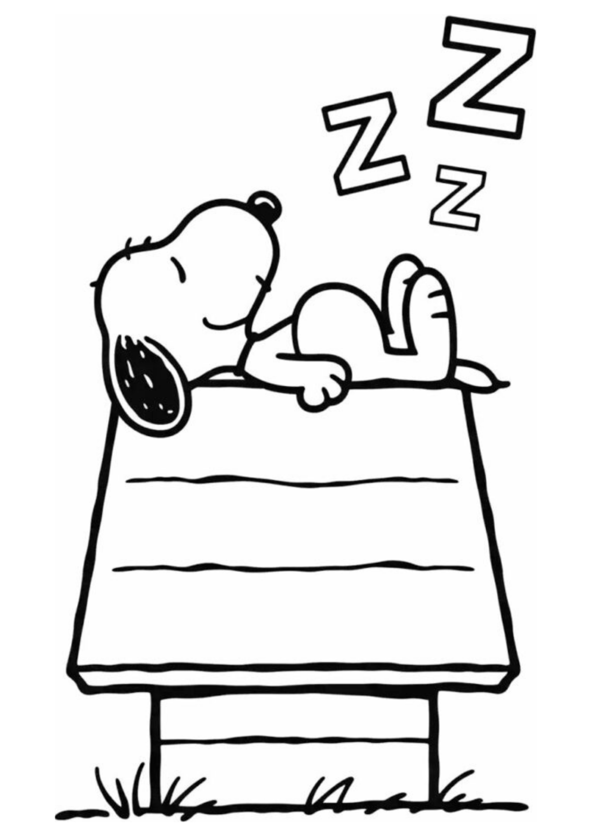 Desenho para Colorir Snoopy