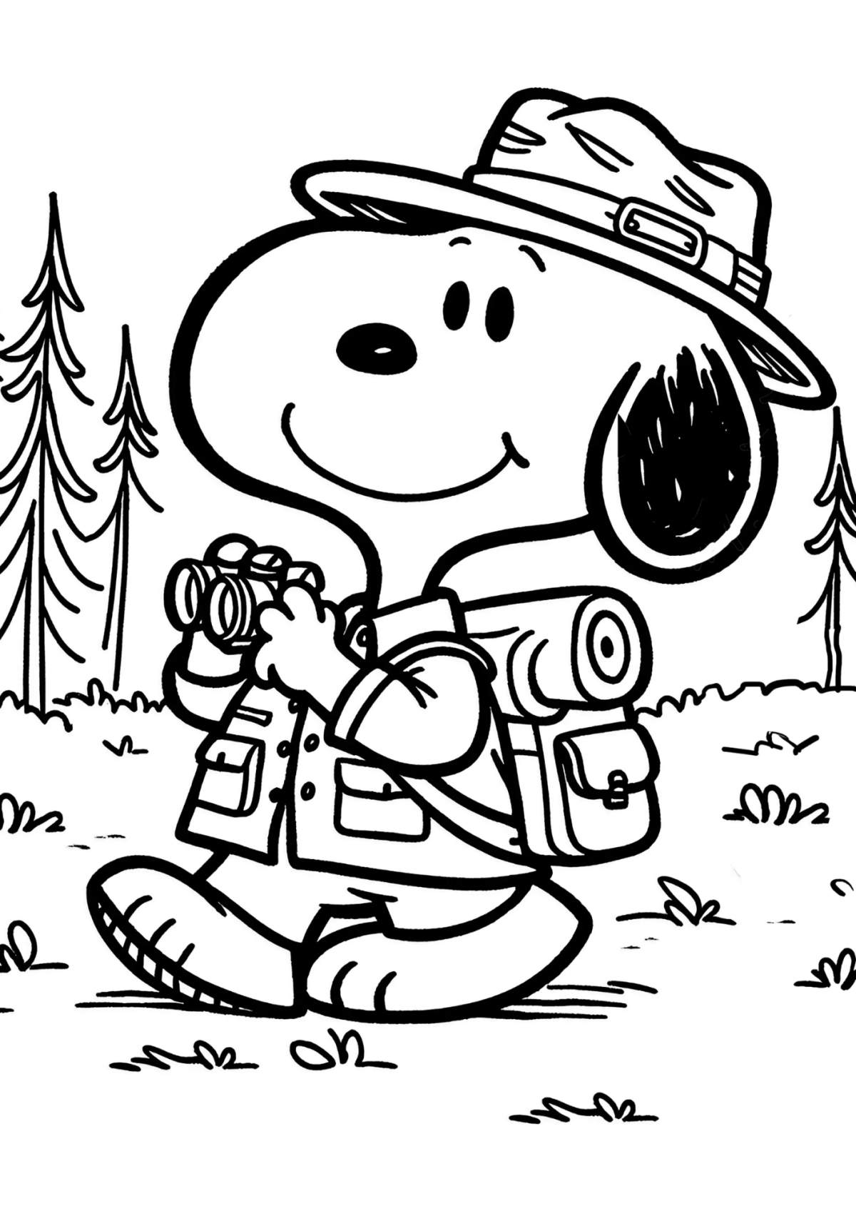 Desenho para Colorir Snoopy