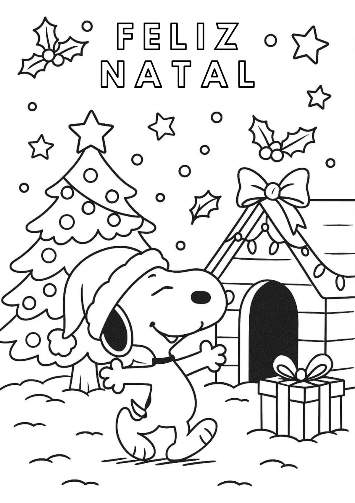 Desenho para Colorir Snoopy