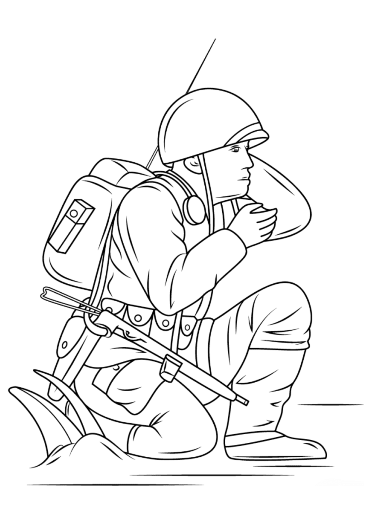 Desenho para Colorir Soldado