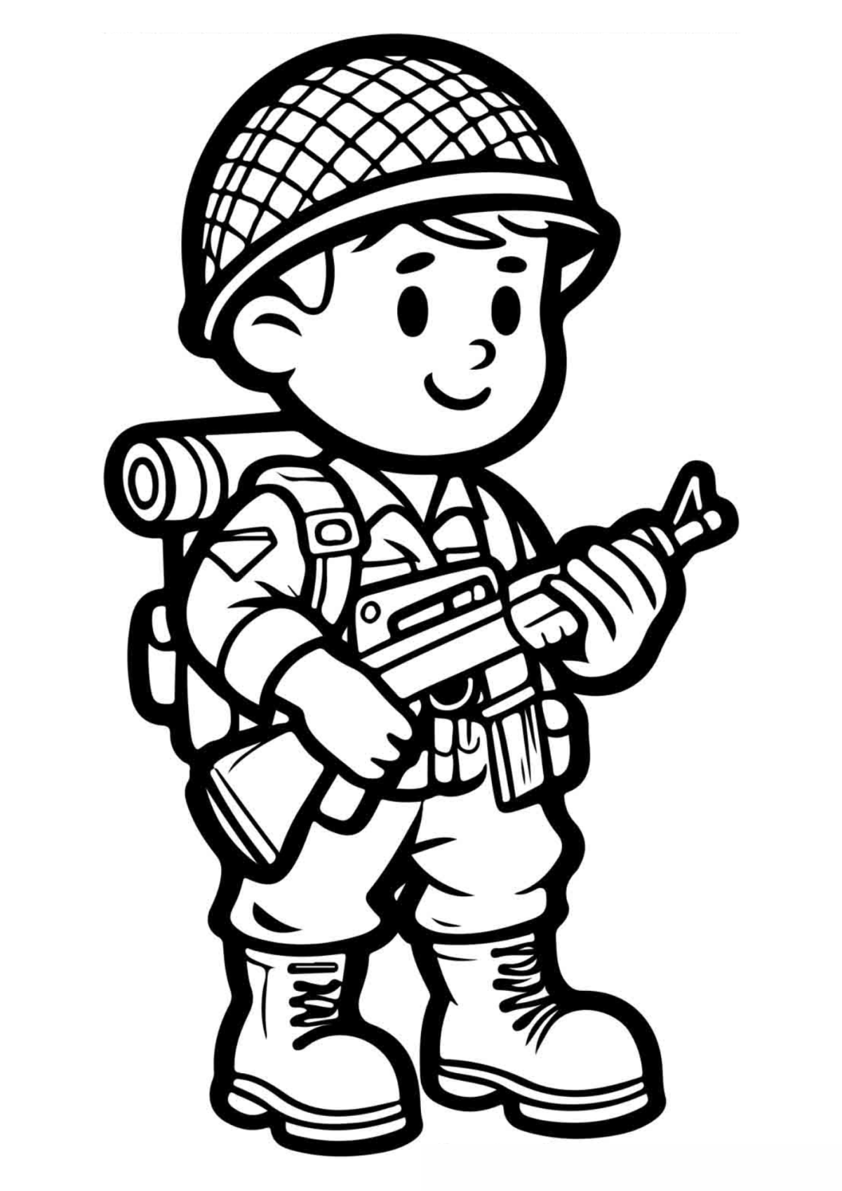 Desenho para Colorir Soldado