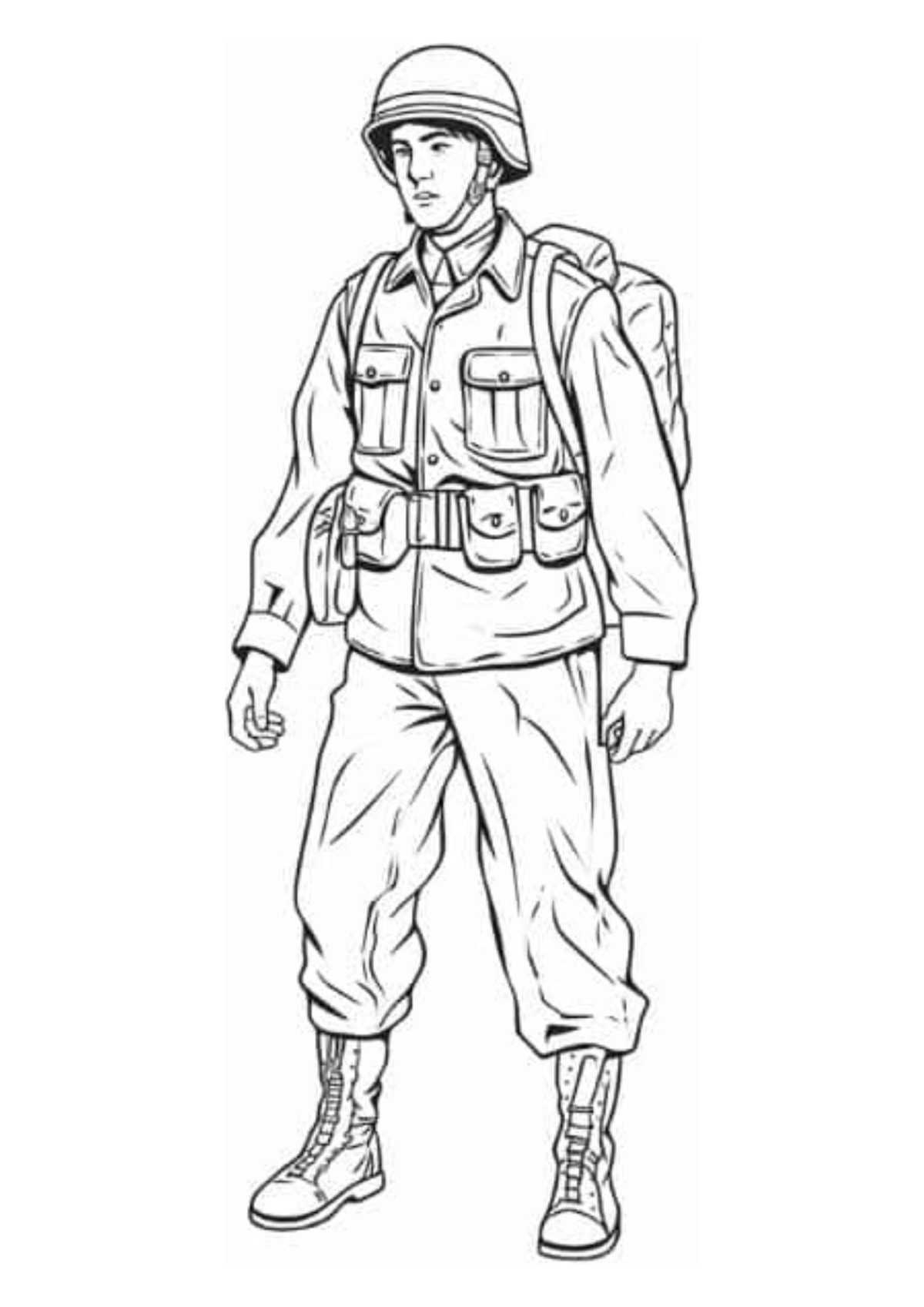 Desenho para Colorir Soldado