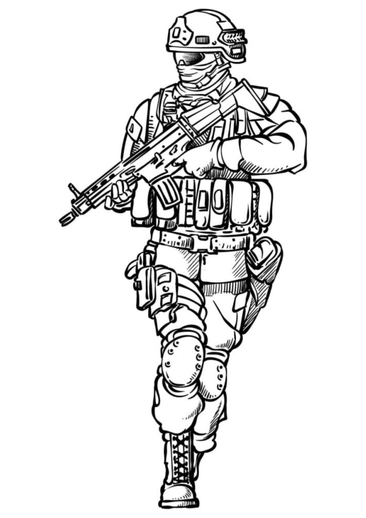 Desenho para Colorir Soldado