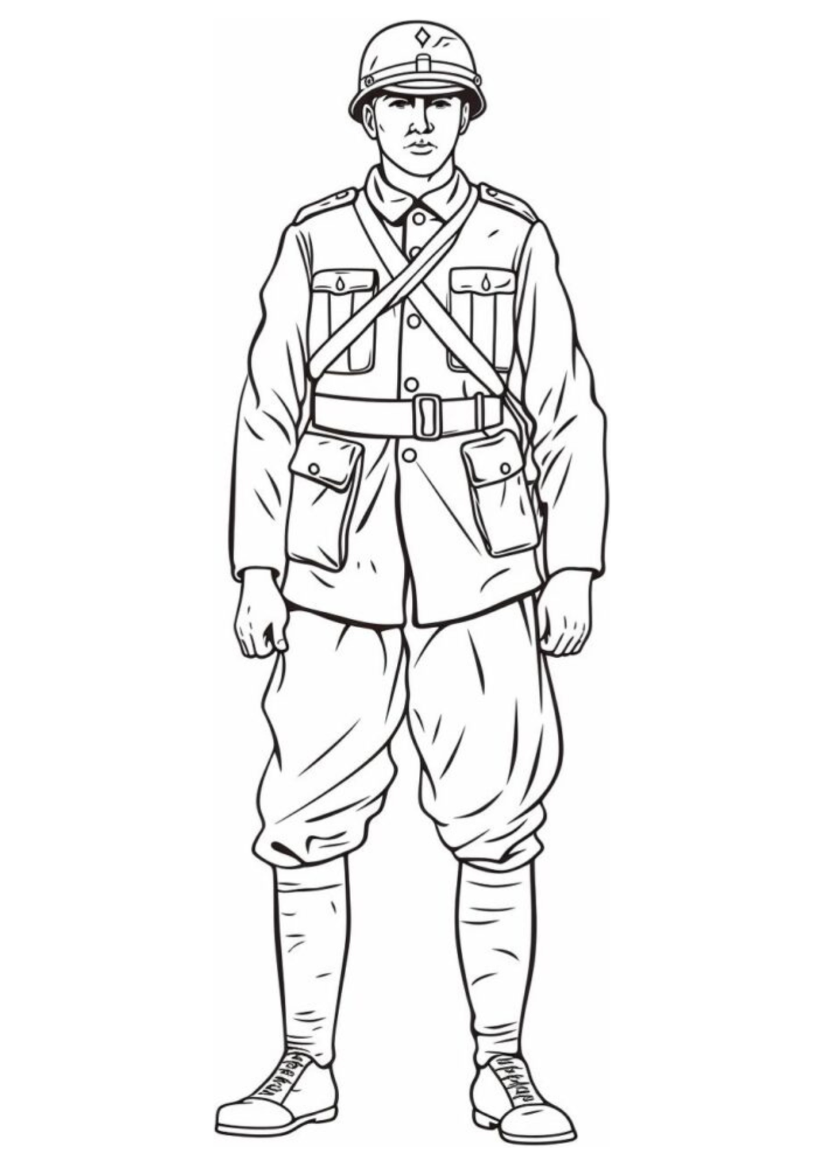 Desenho para Colorir Soldado