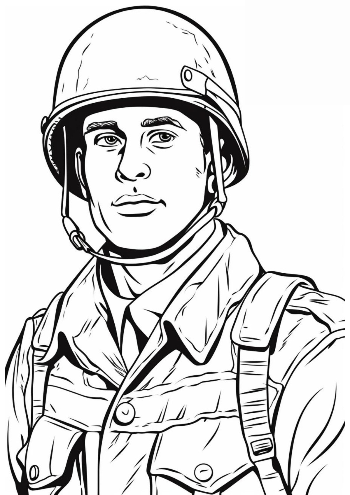 Desenho para Colorir Soldado