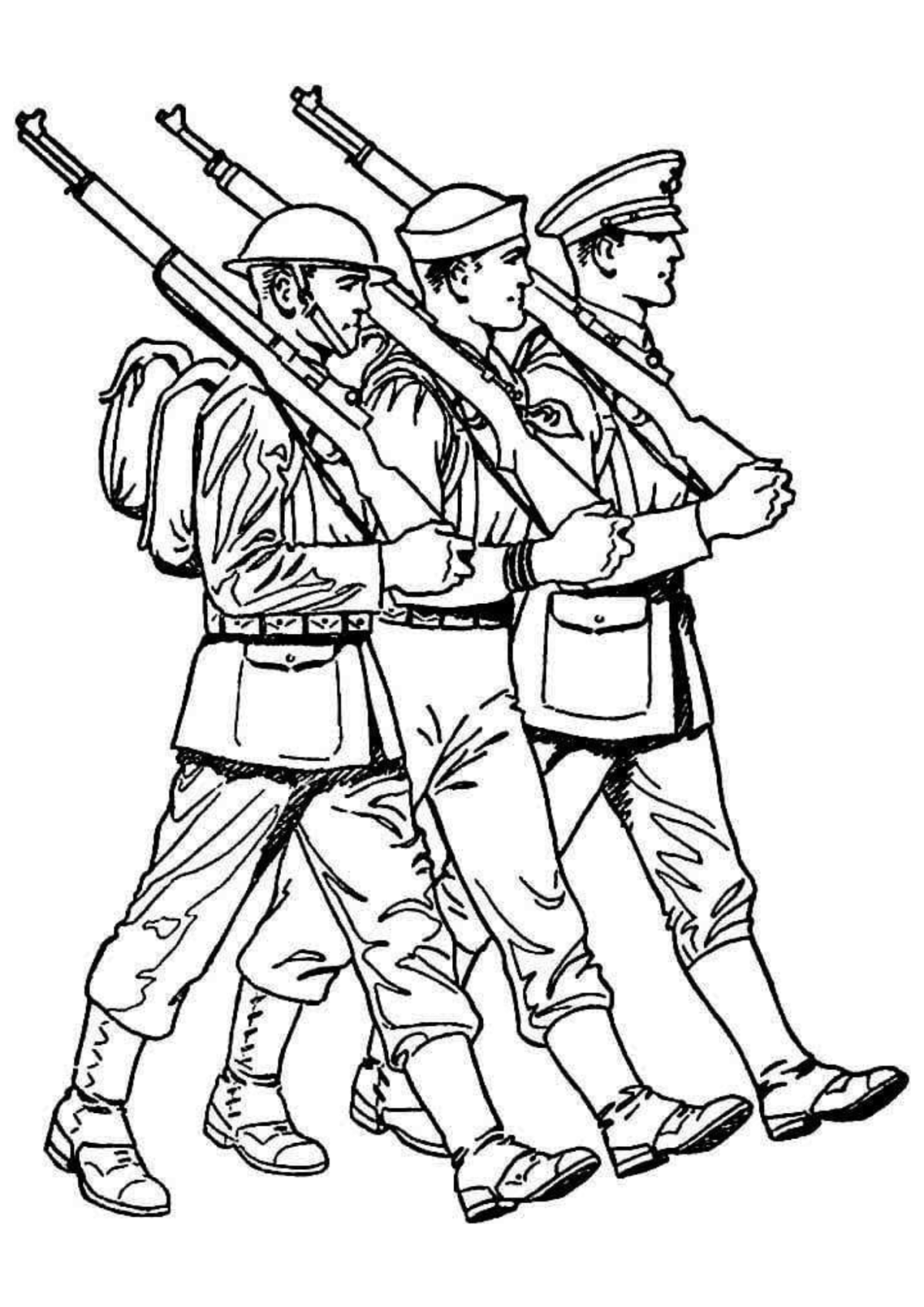 Desenho para Colorir Soldado