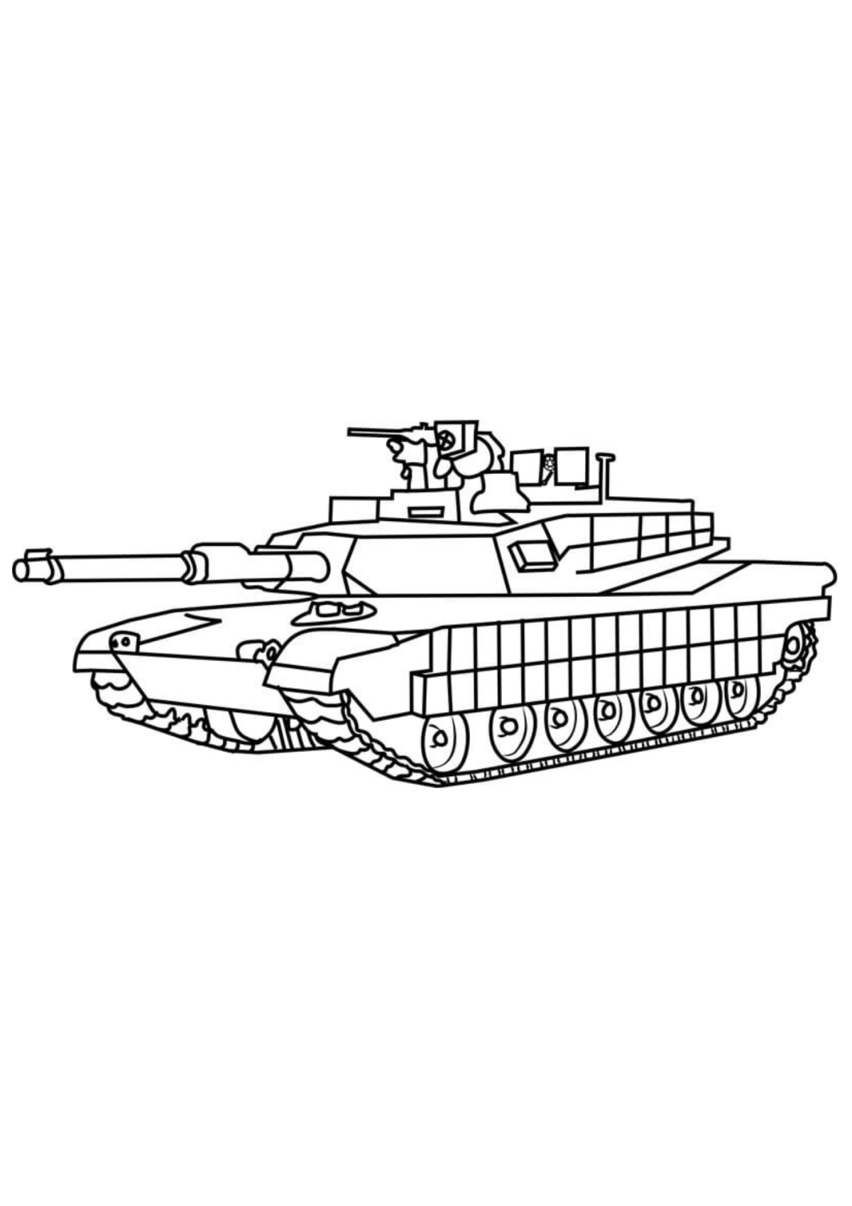 Desenho para Colorir Tanque de Guerra