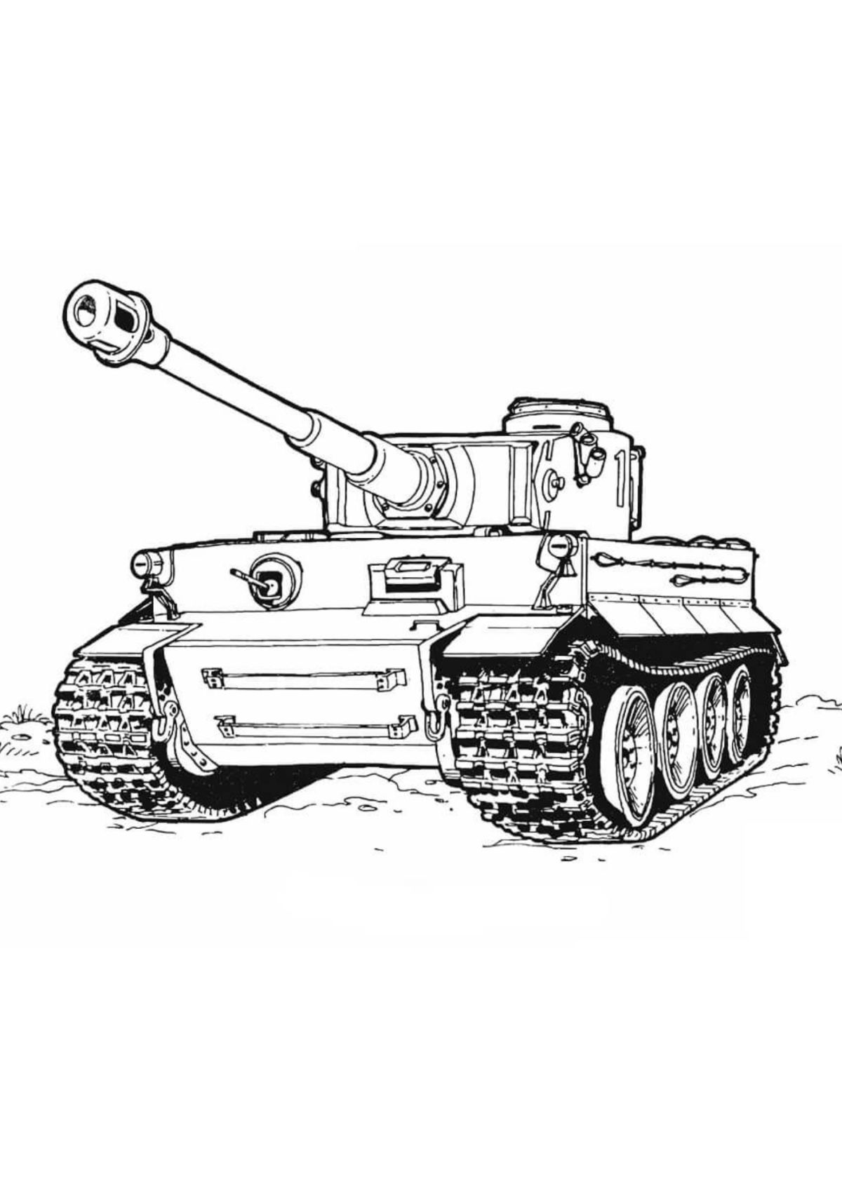 Desenho para Colorir Tanque de Guerra