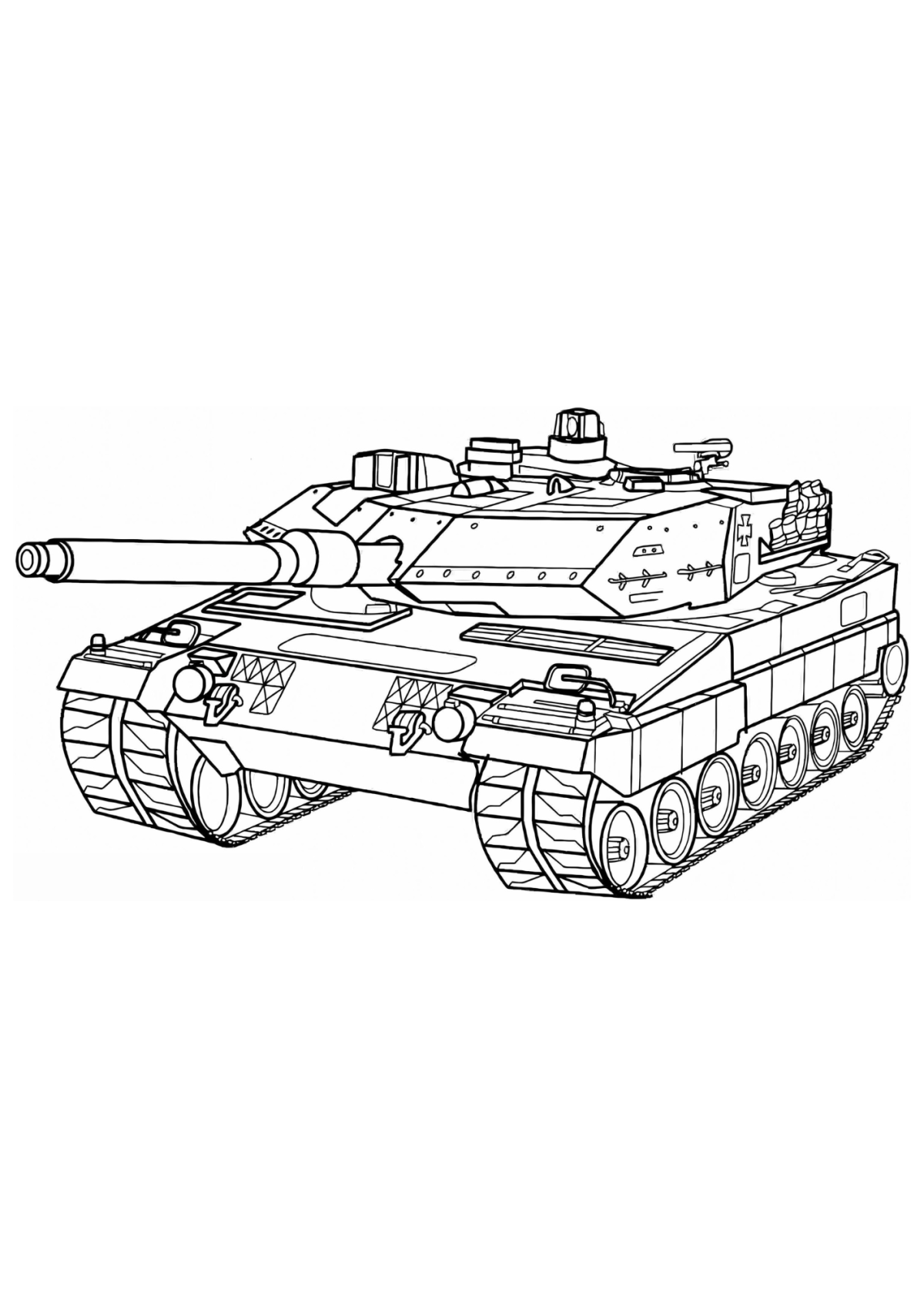Desenho para Colorir Tanque de Guerra