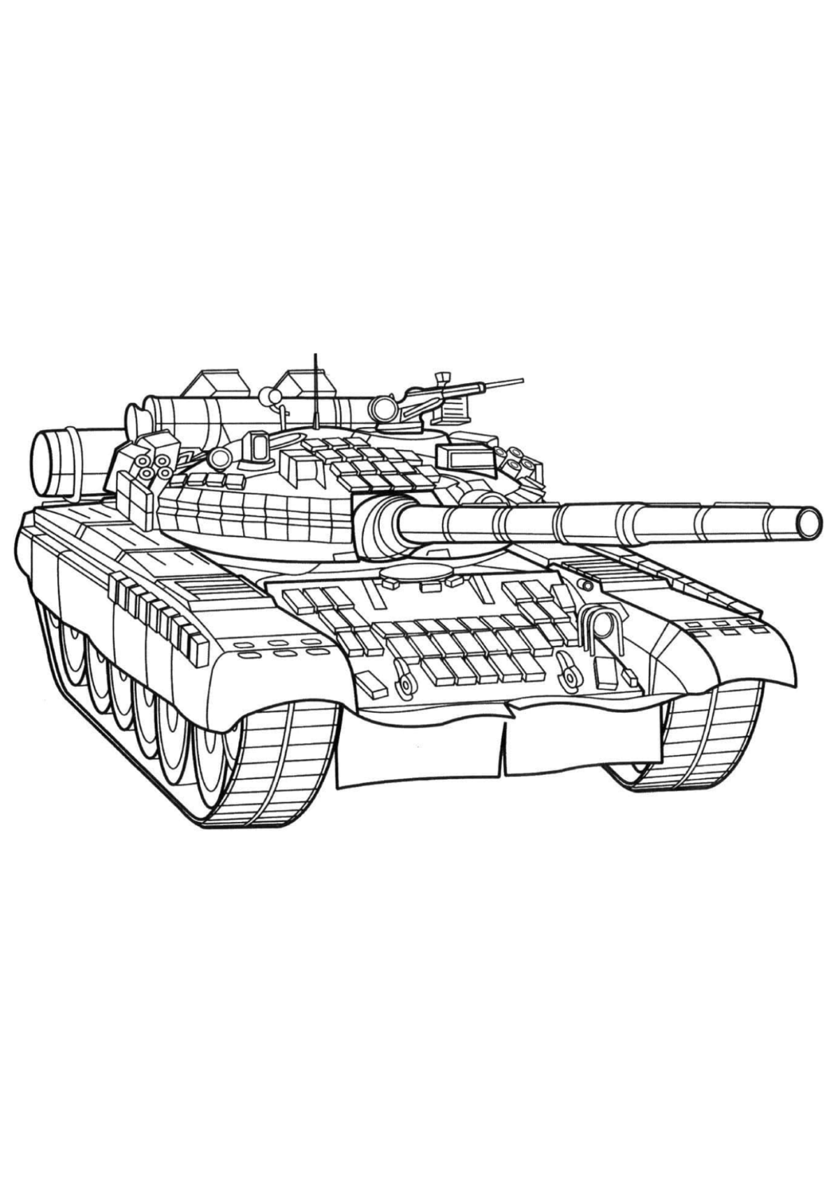 Desenho para Colorir Tanque de Guerra