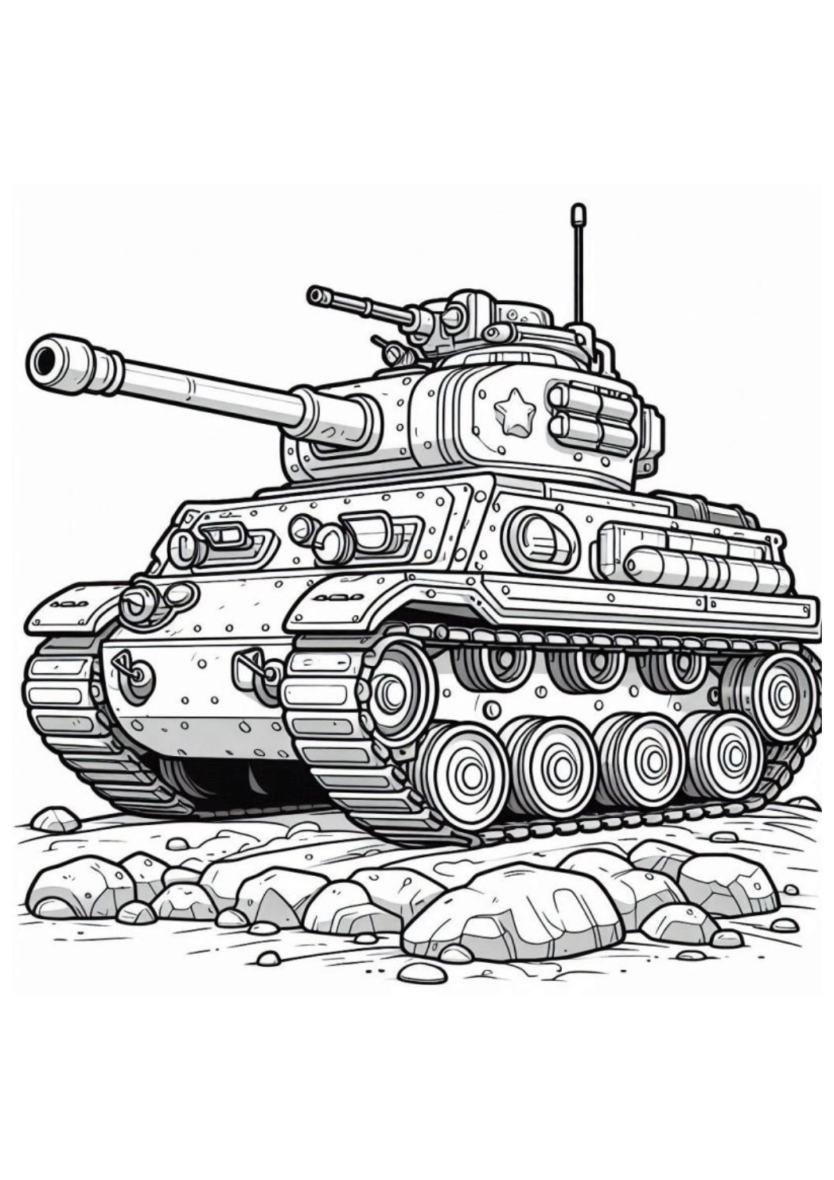 Desenho para Colorir Tanque de Guerra