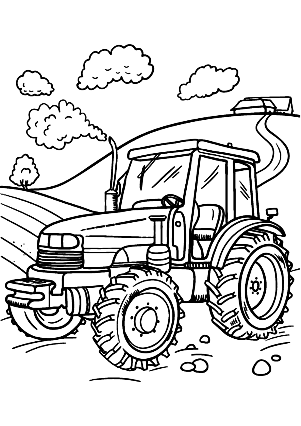 Desenho para Colorir Trator