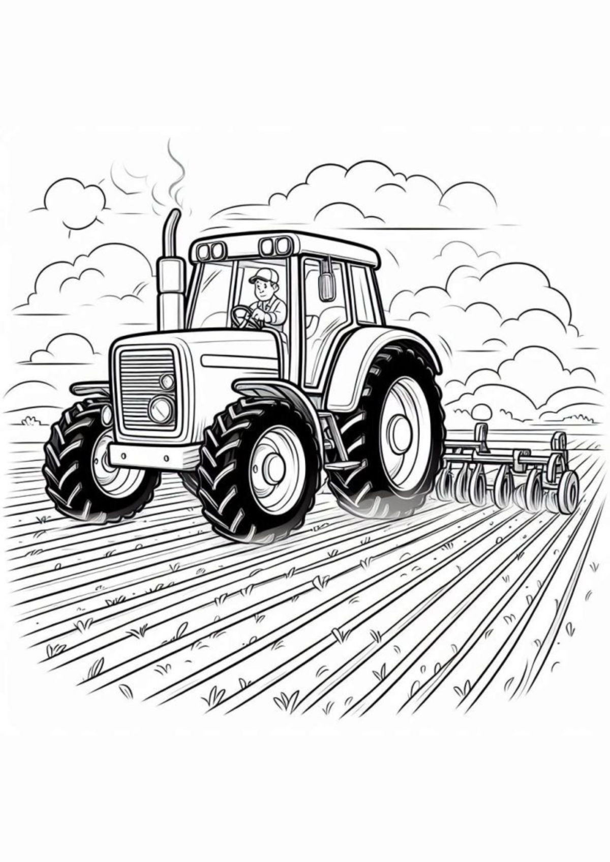 Desenho para Colorir Trator
