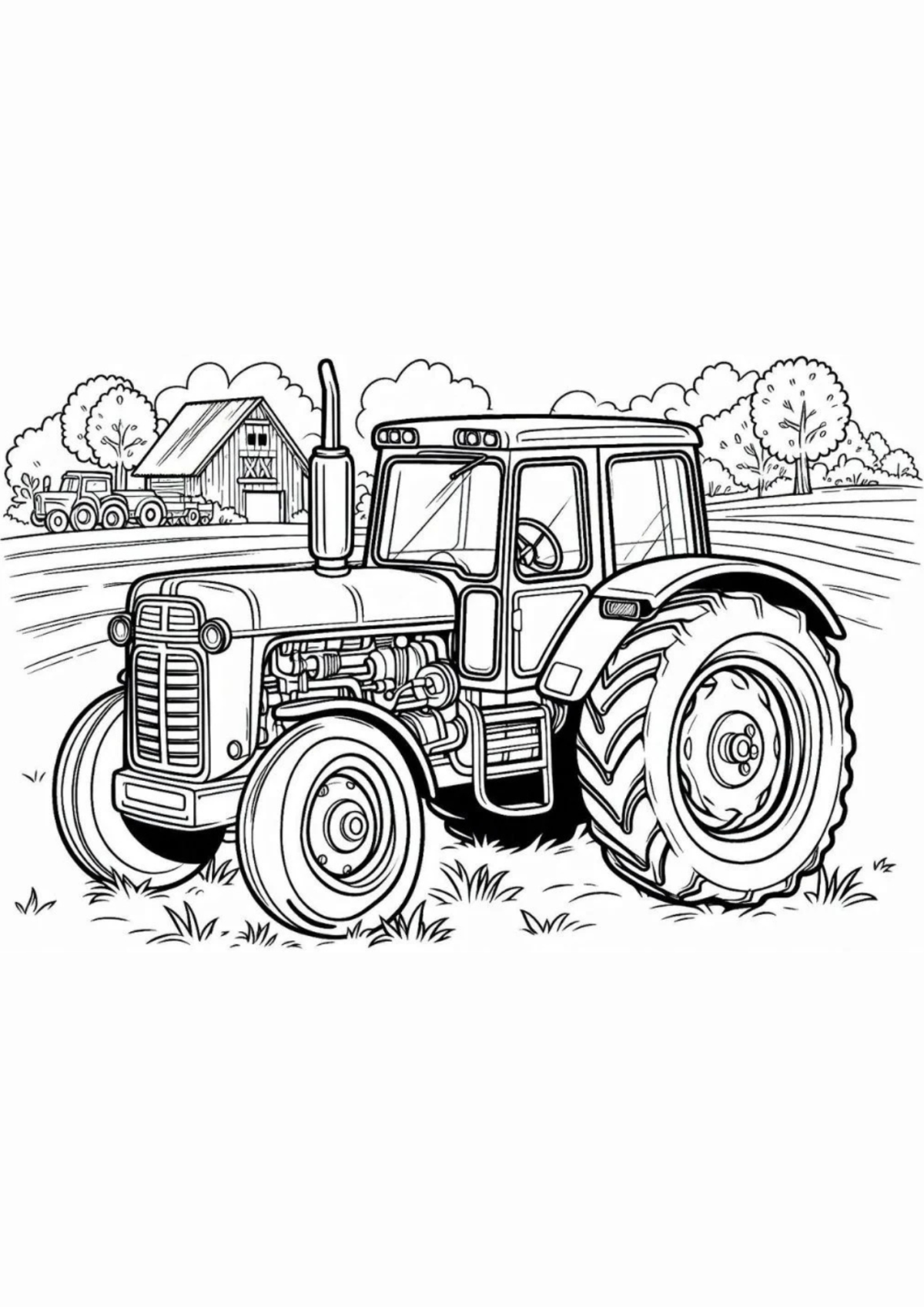 Desenho para Colorir Trator