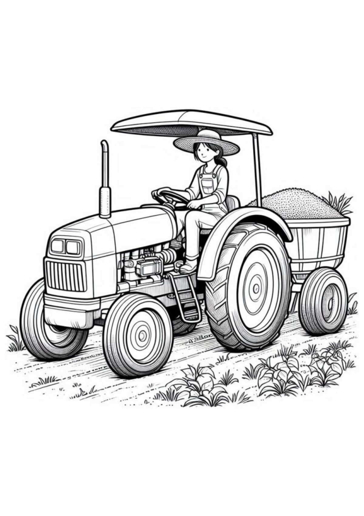 Desenho para Colorir Trator