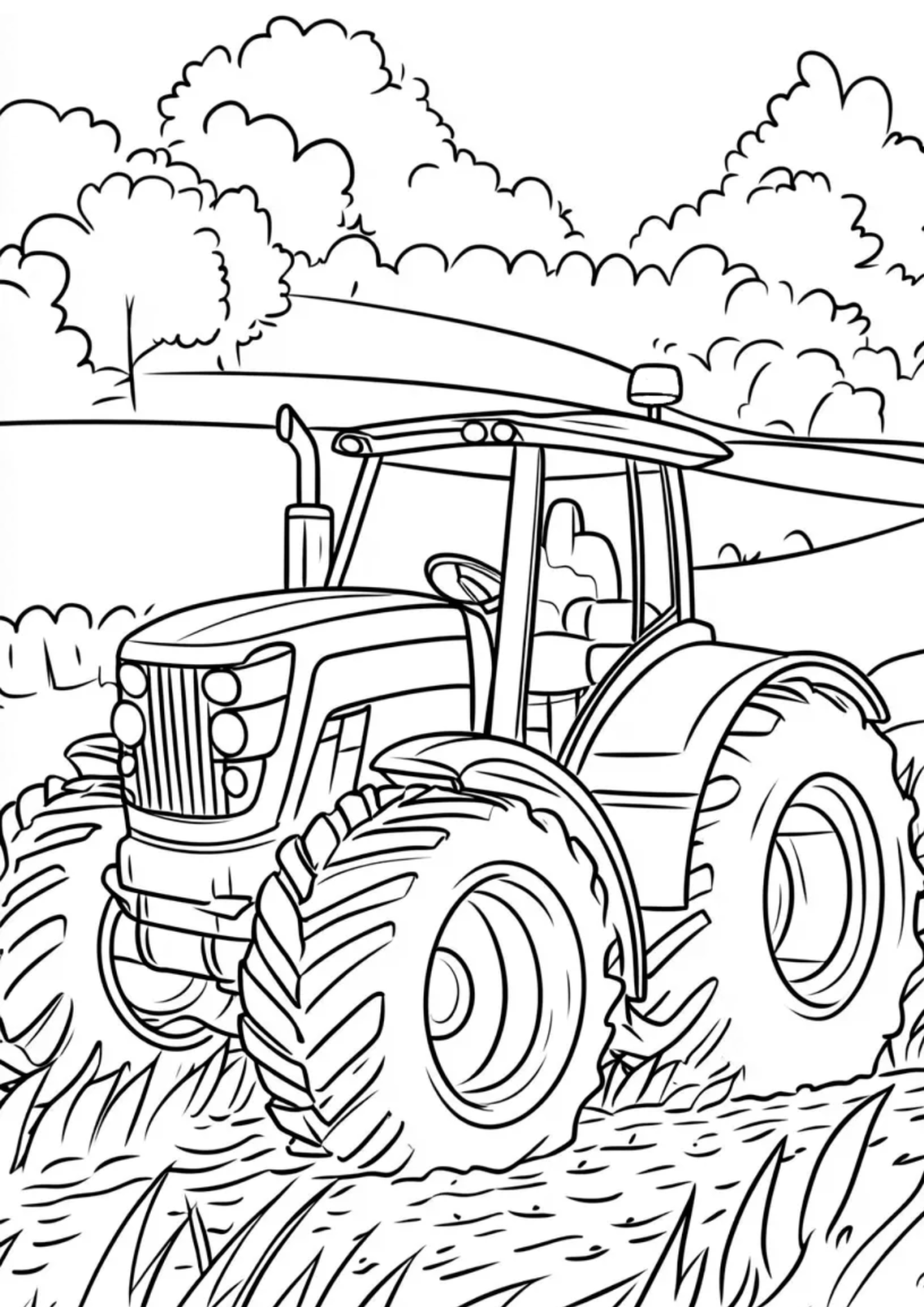 Desenho para Colorir Trator
