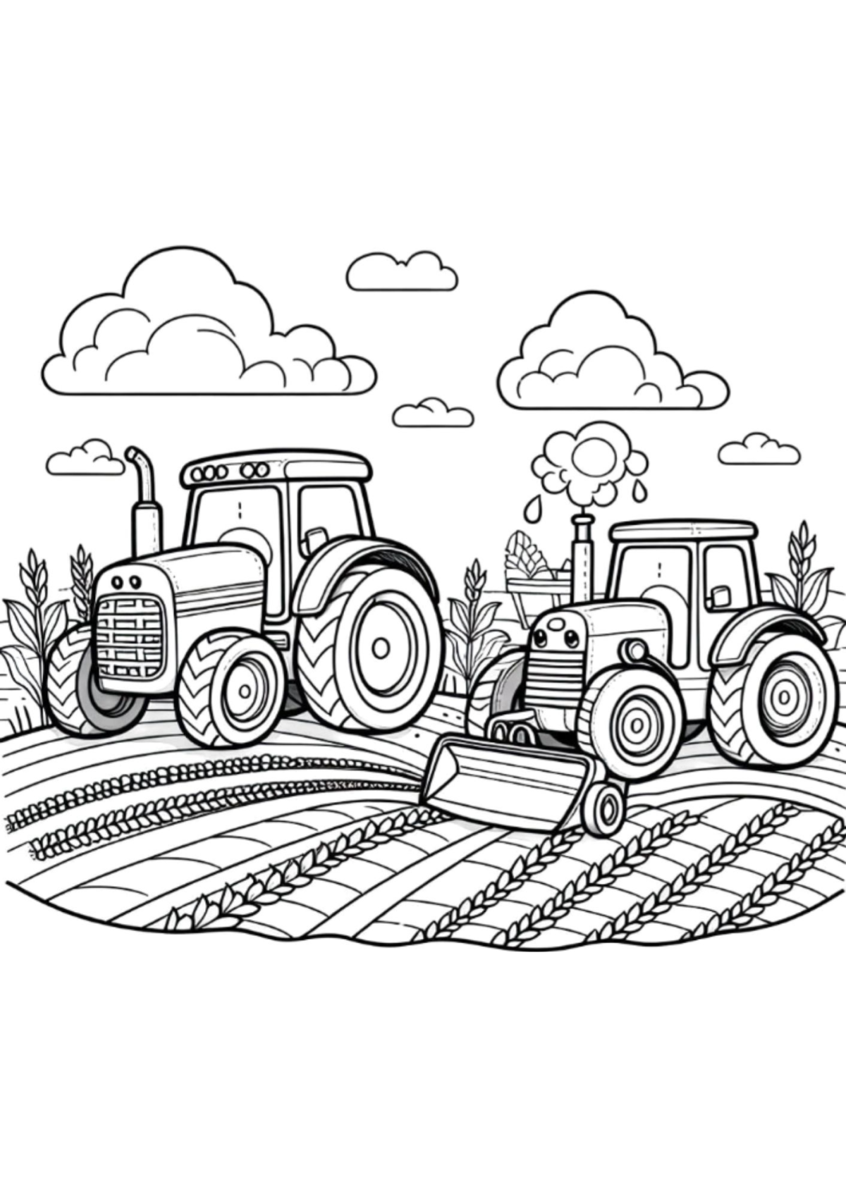 Desenho para Colorir Trator