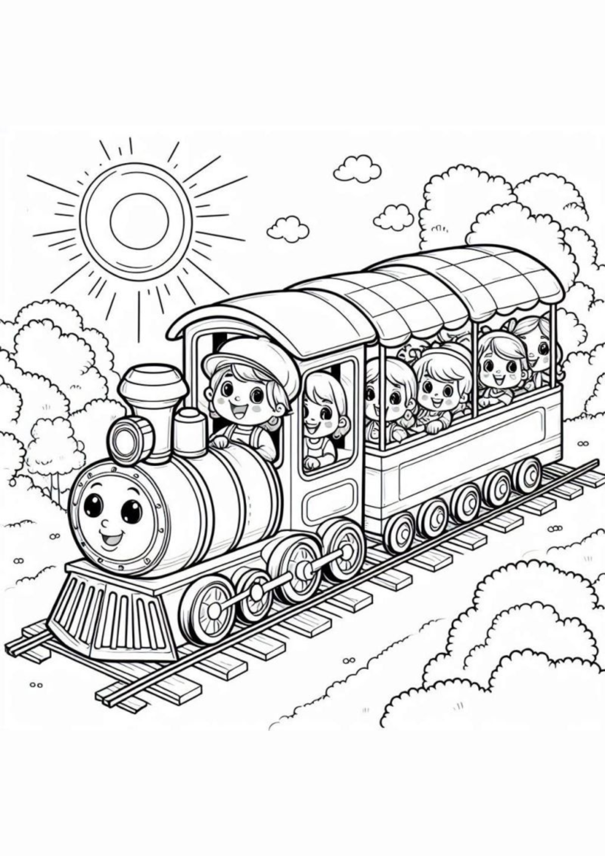 Desenho para Colorir Trem