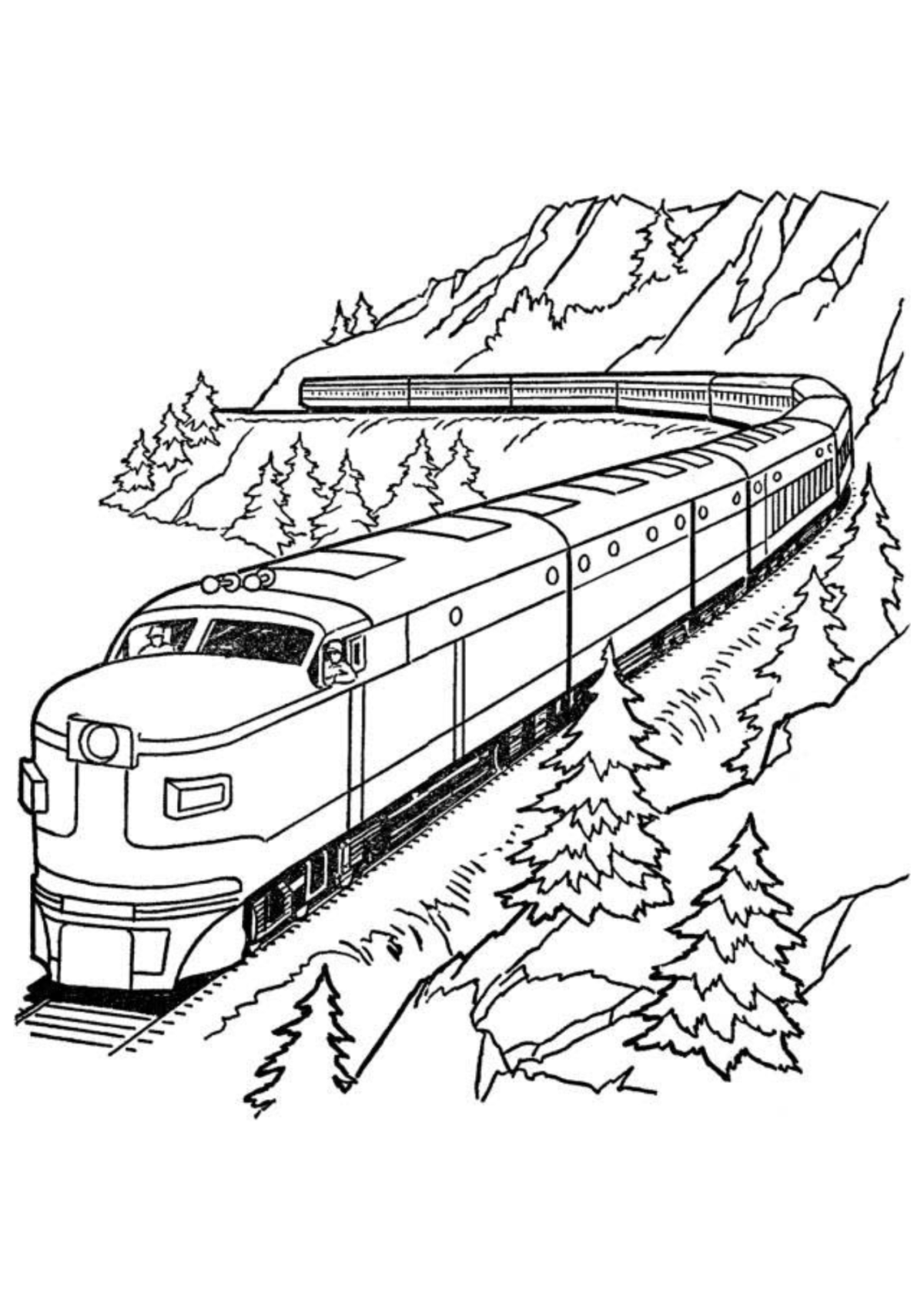 Desenho para Colorir Trem