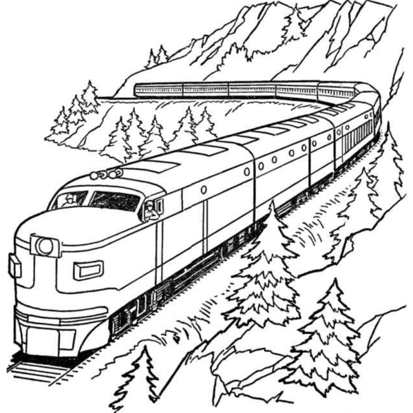 Desenho para Colorir Trem