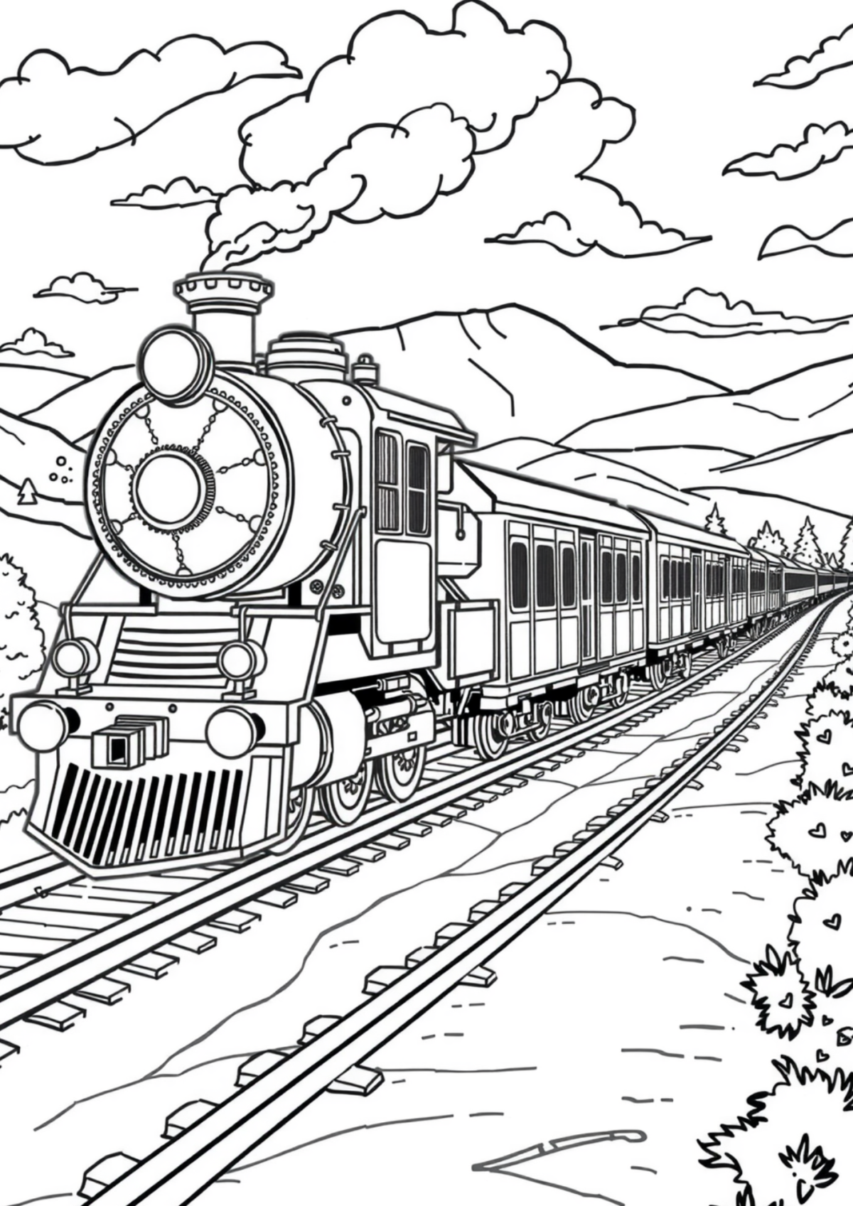 Desenho para Colorir Trem