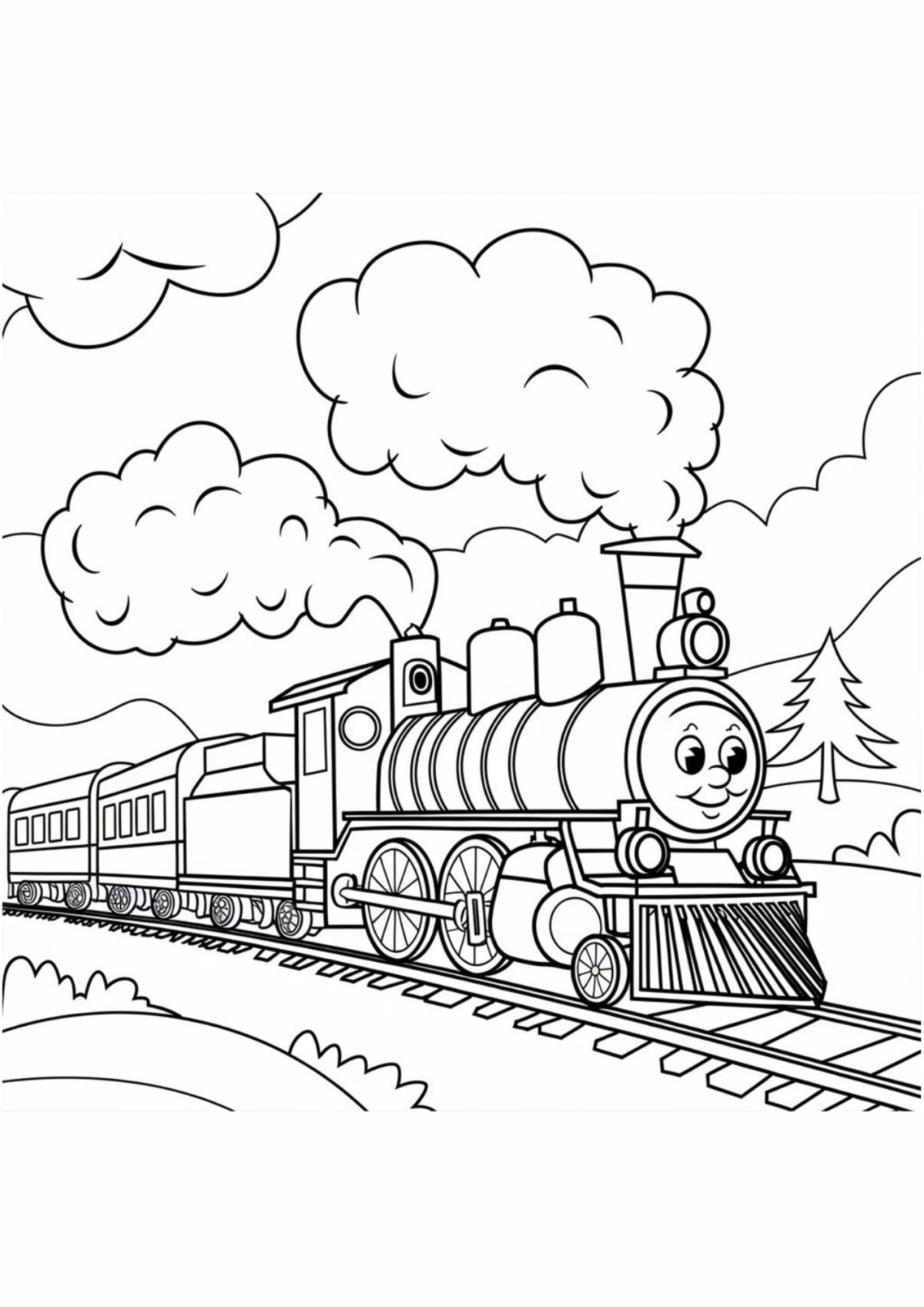 Desenho para Colorir Trem