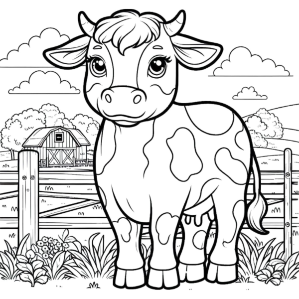 Desenho para Colorir Vaca