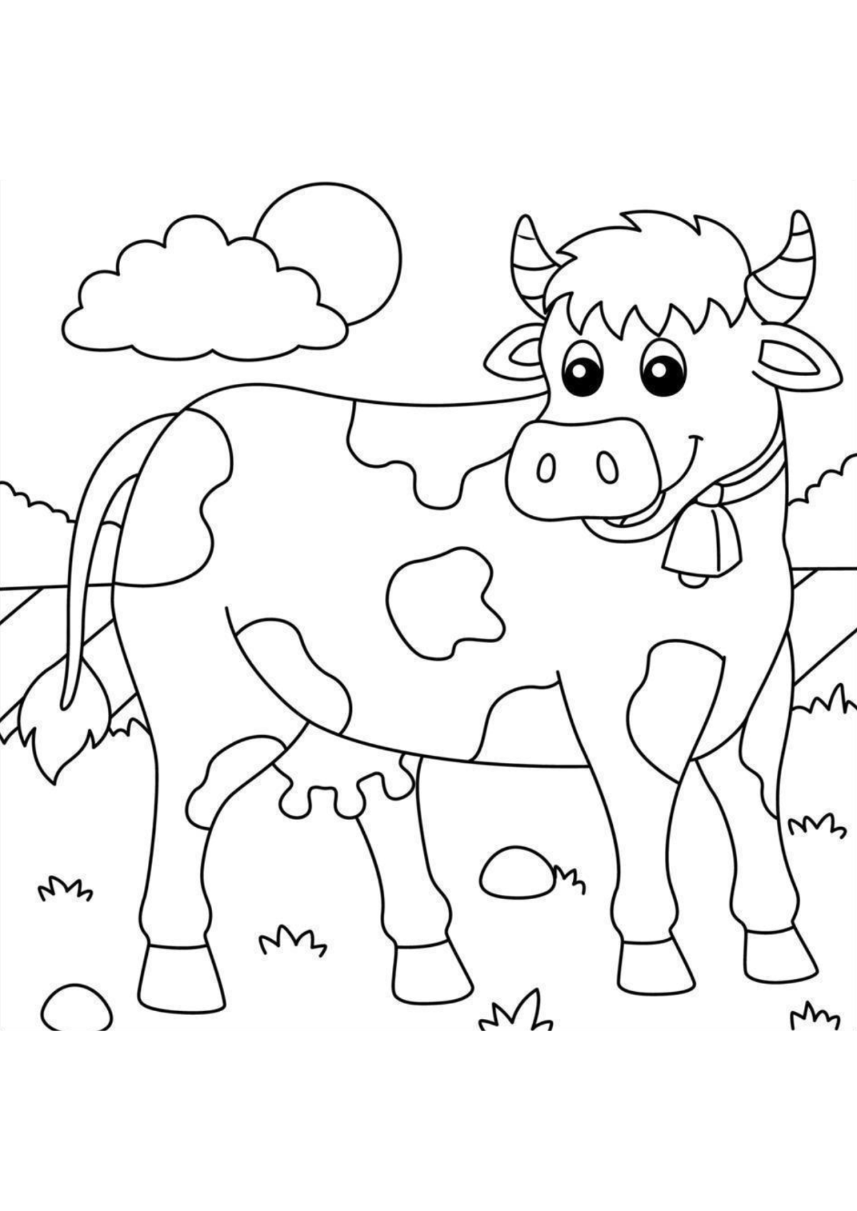 Desenho para Colorir Vaca