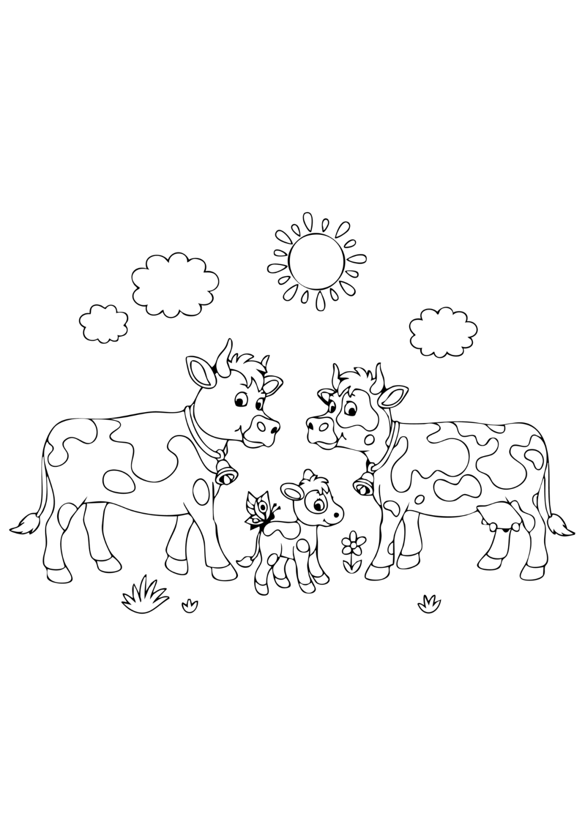 Desenho para Colorir Vaca