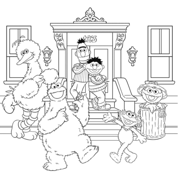 Desenho para Colorir Vila Sésamo