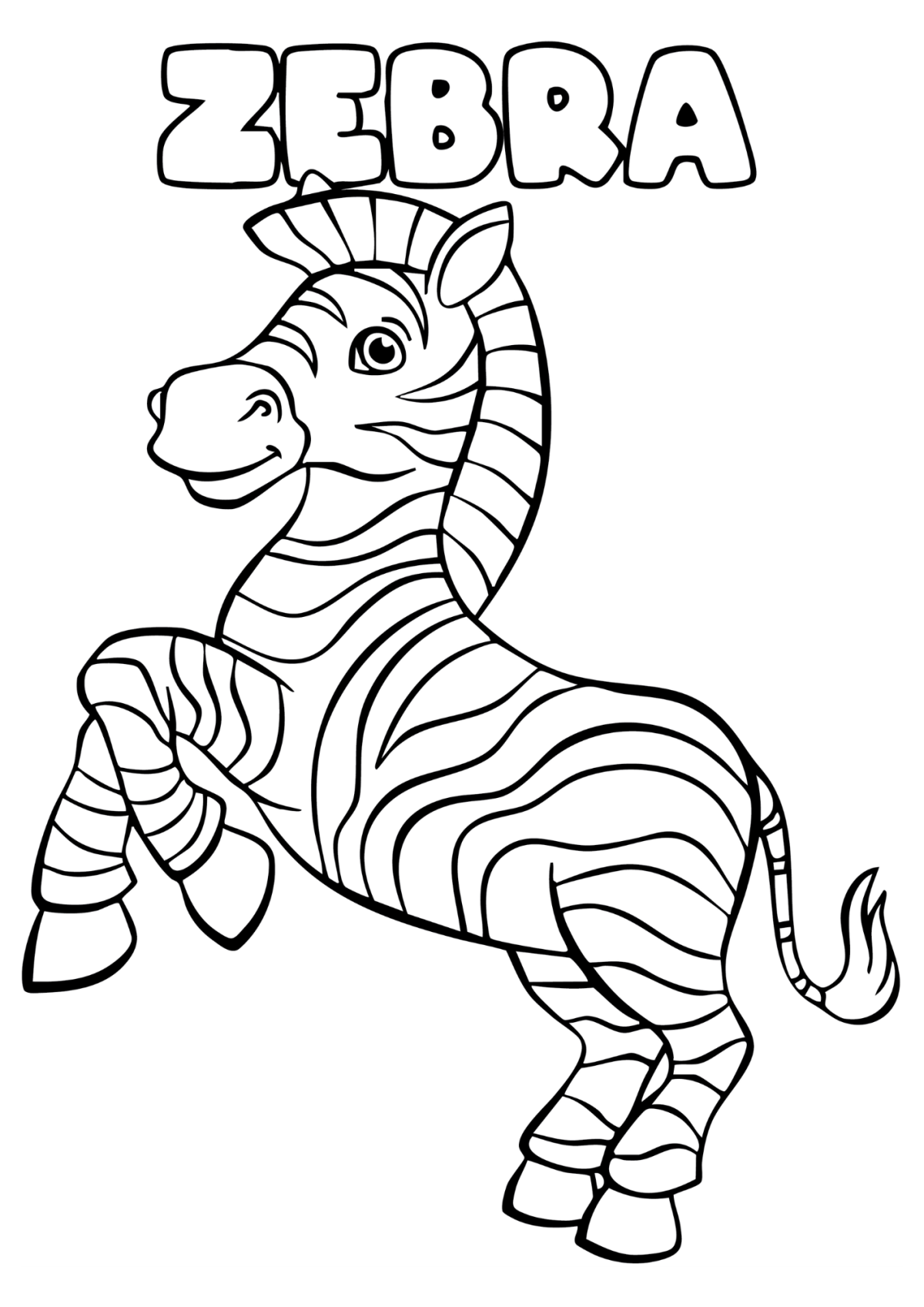 Desenho para Colorir Zebra