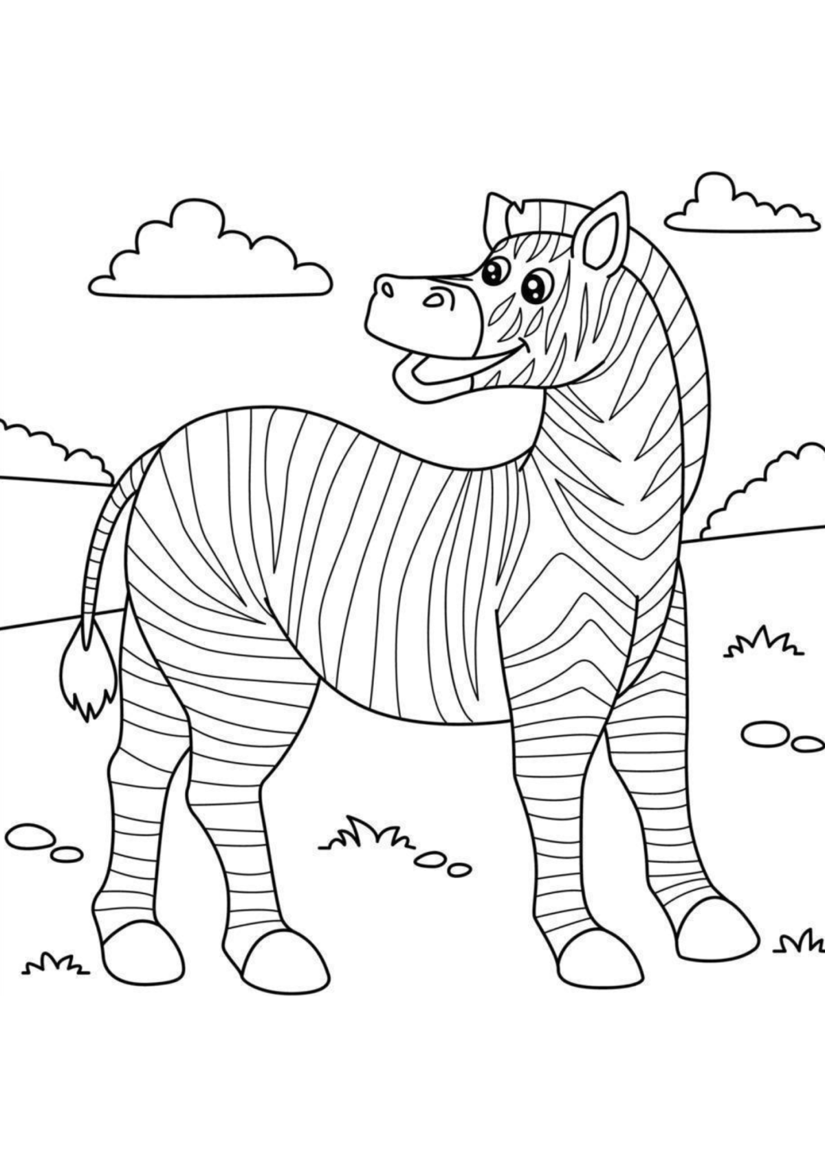 Desenho para Colorir Zebra