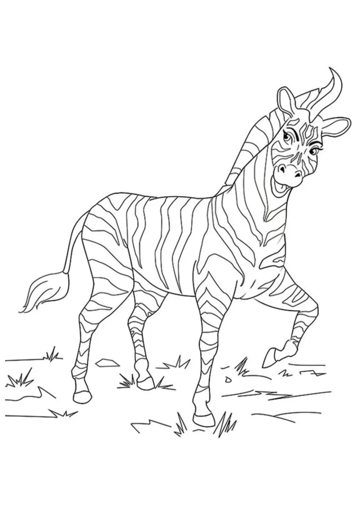 Desenho para Colorir Zebra