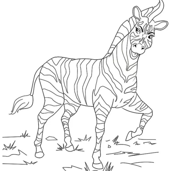 Desenho para Colorir Zebra
