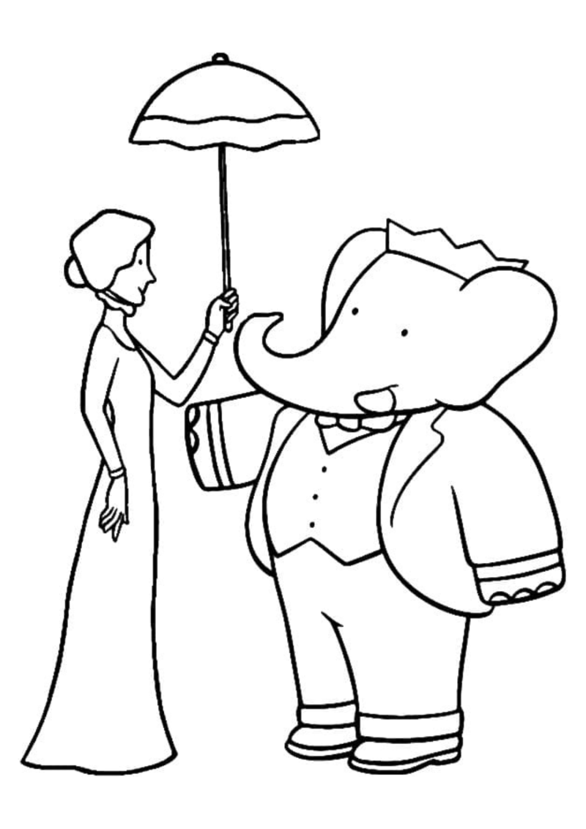 Desenho para colorir As Aventuras de Babar
