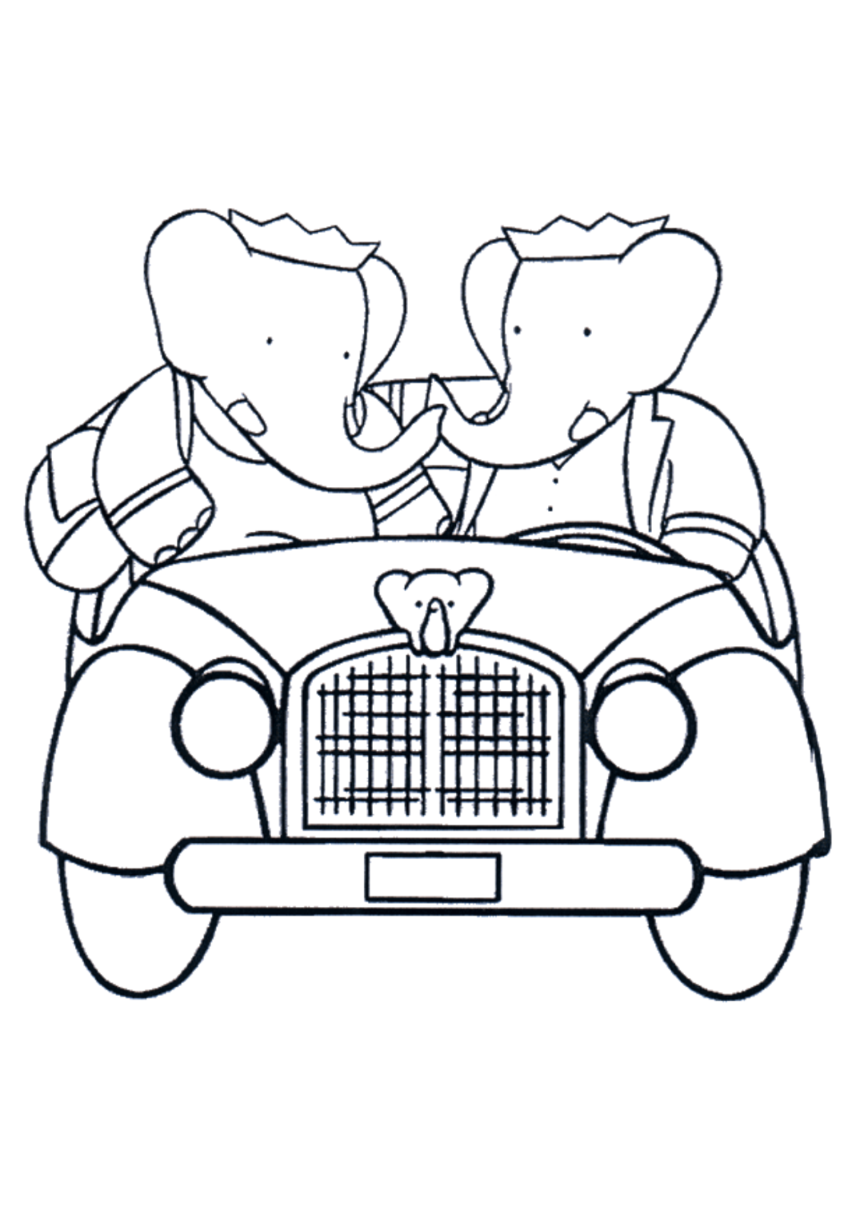 Desenho para colorir As Aventuras de Babar
