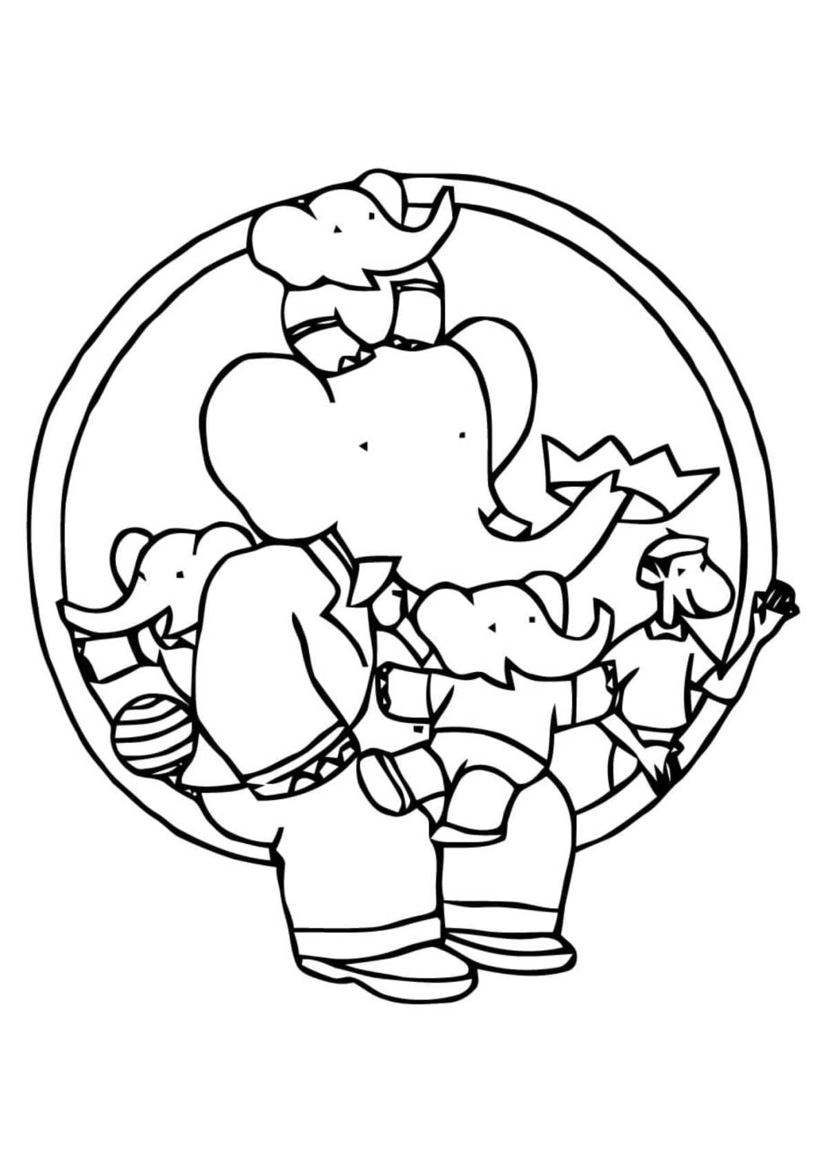 Desenho para colorir As Aventuras de Babar