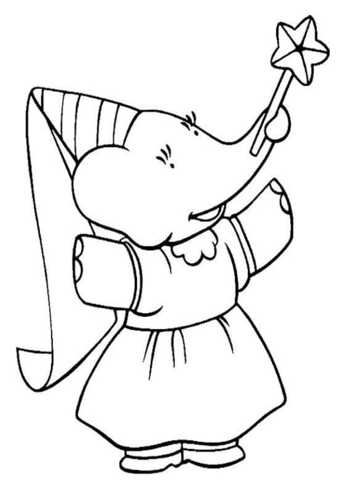 Desenho para colorir As Aventuras de Babar
