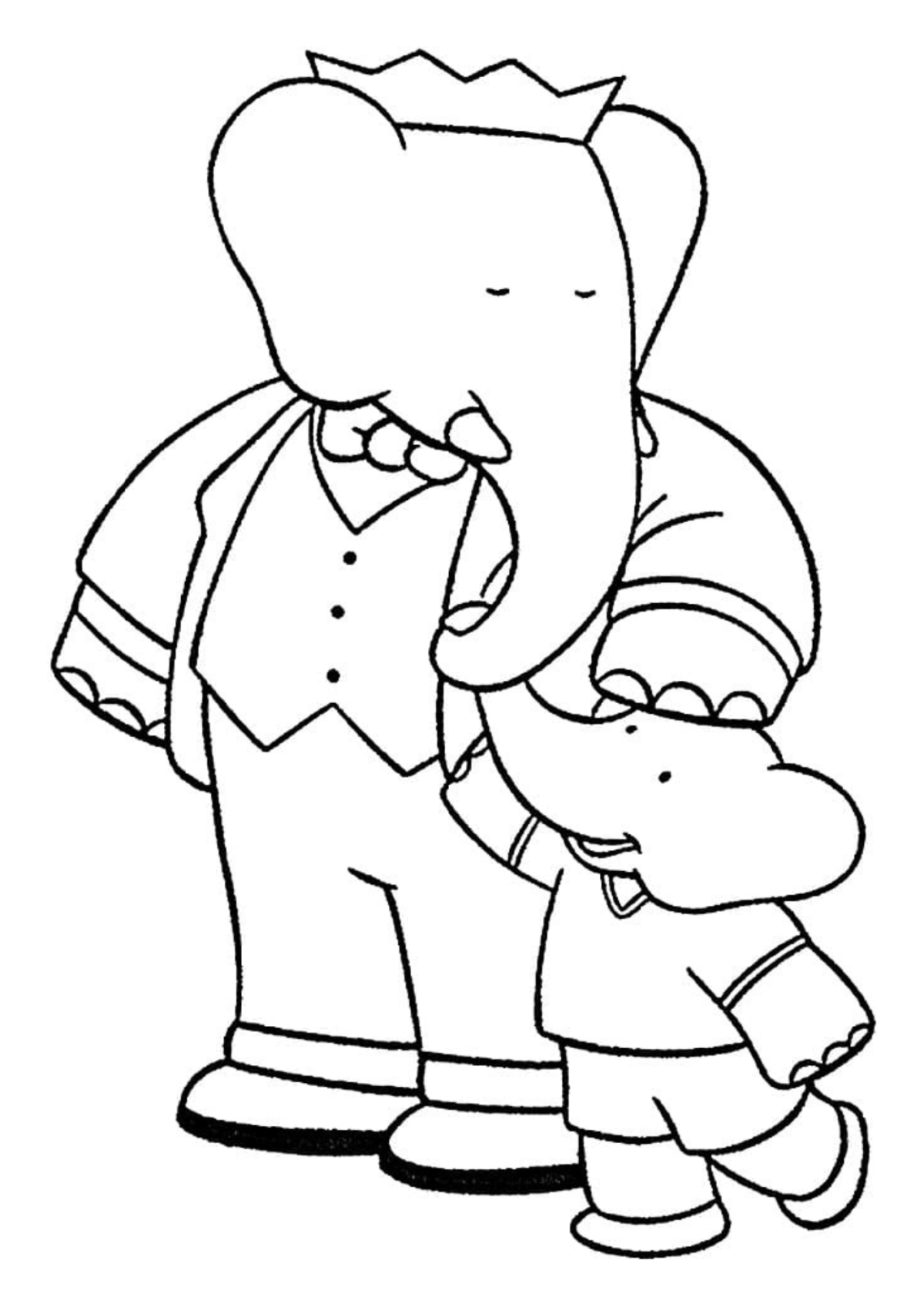 Desenho para colorir As Aventuras de Babar