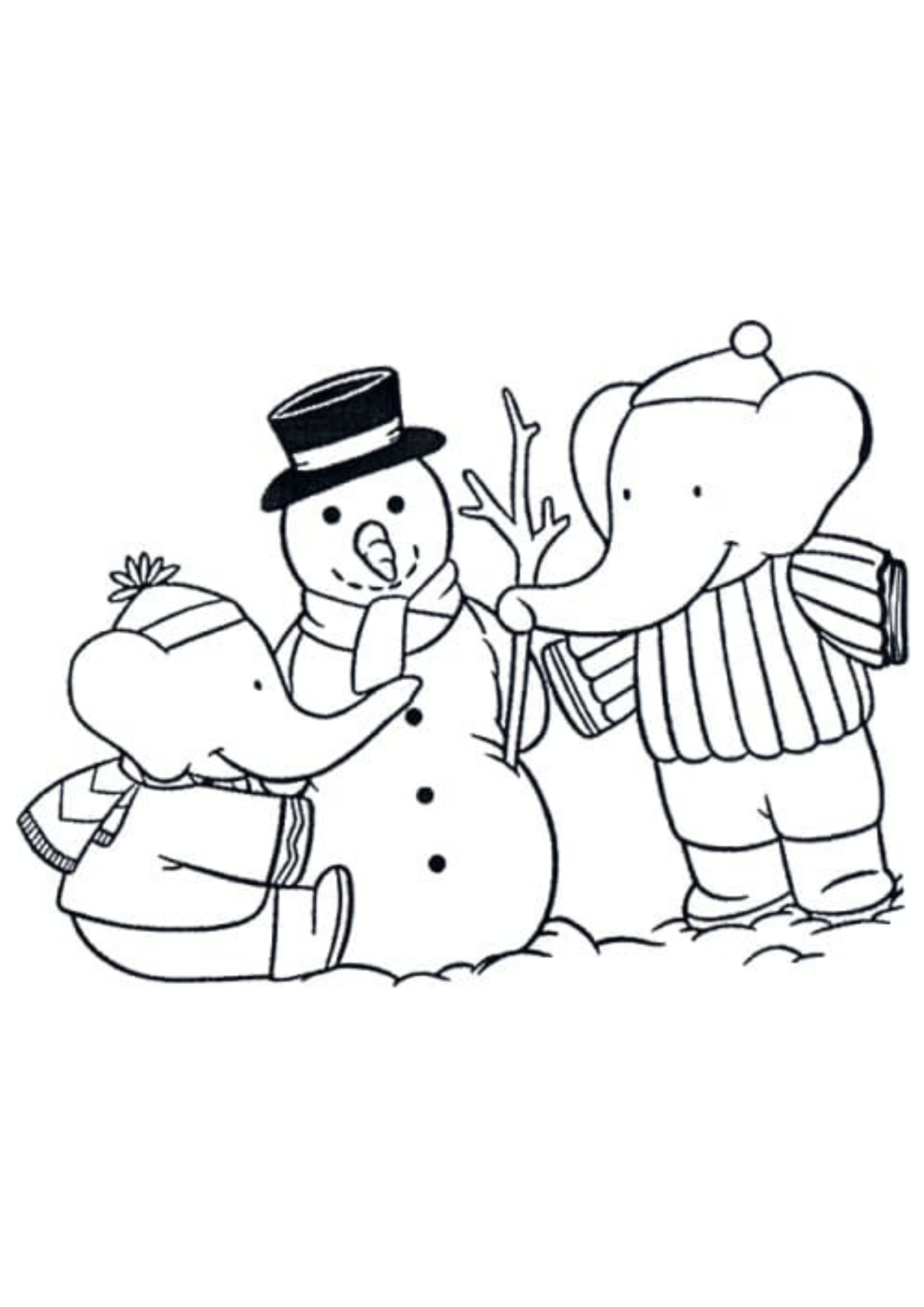 Desenho para colorir As Aventuras de Babar