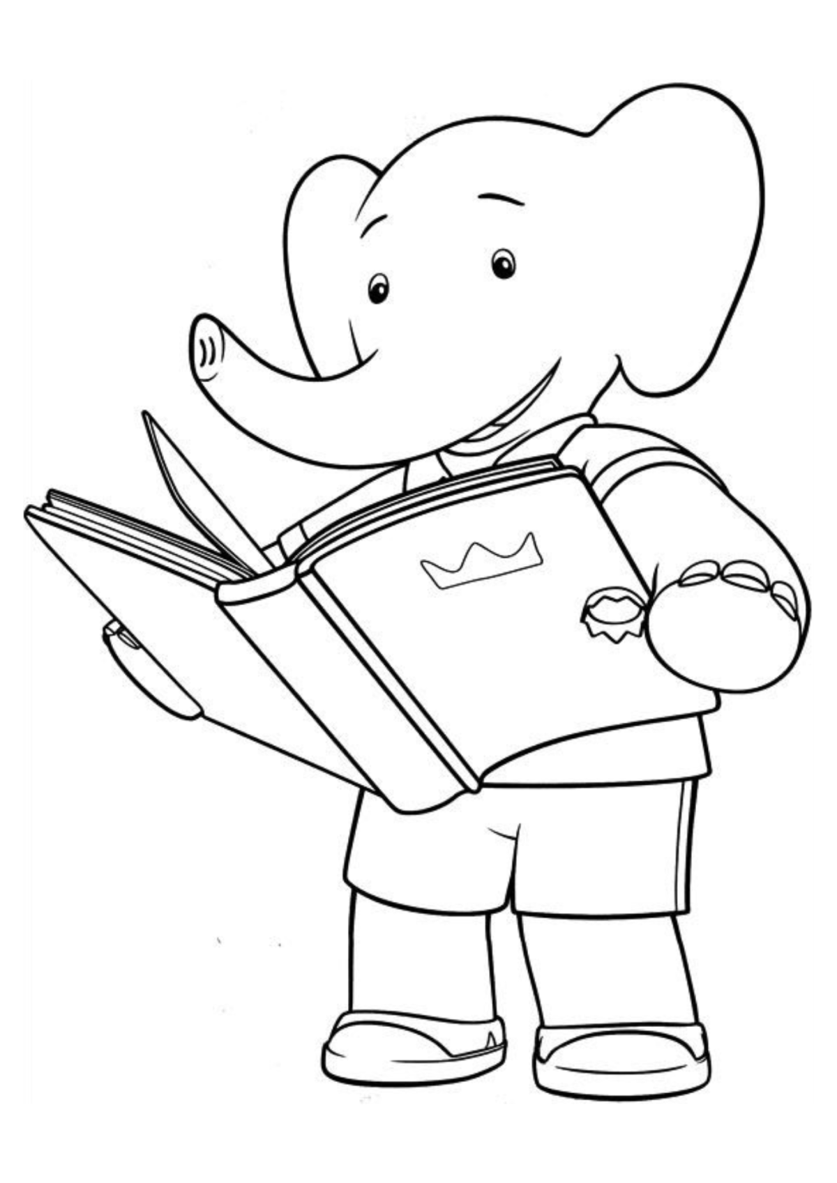 Desenho para colorir As Aventuras de Babar