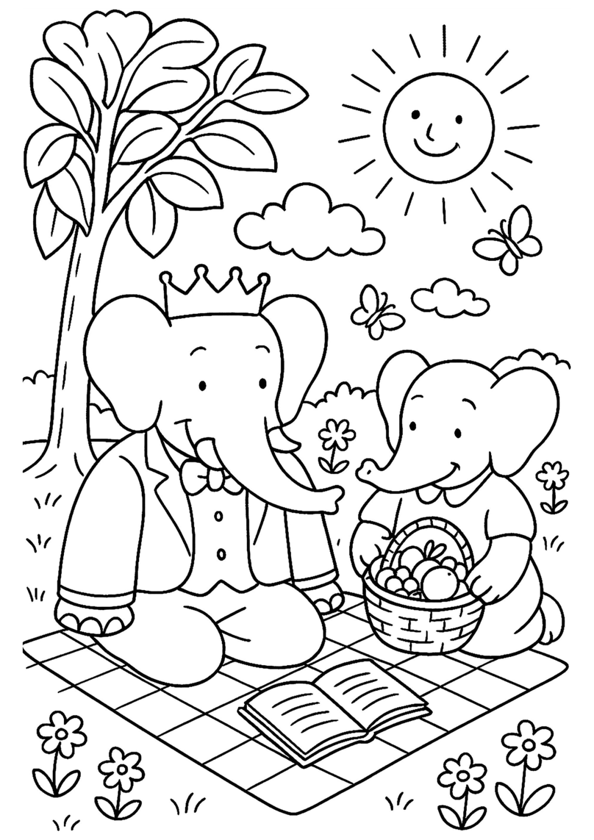 Desenho para colorir As Aventuras de Babar