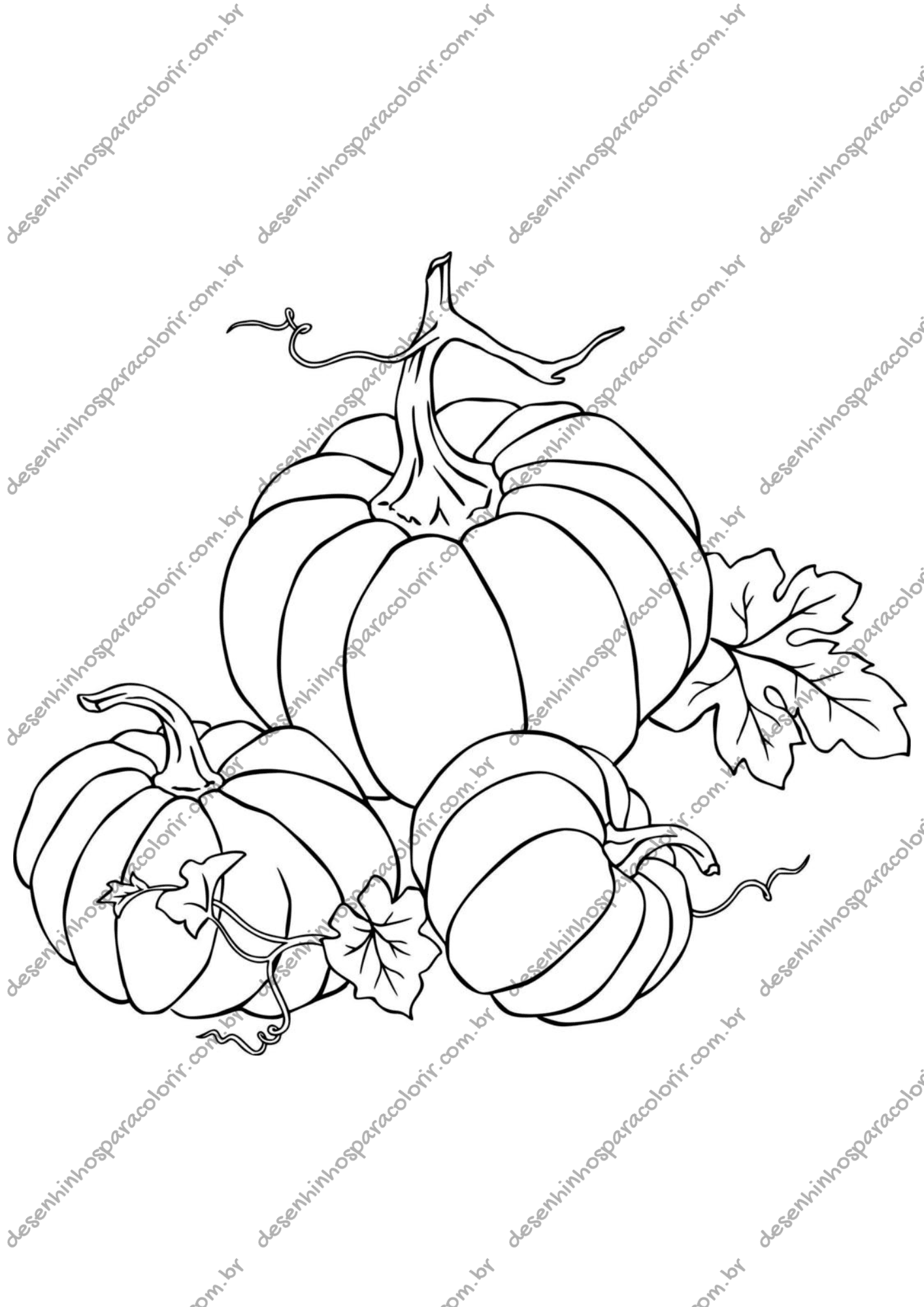 Desenho para Colorir Abóbora Desenho para Colorir Abóbora